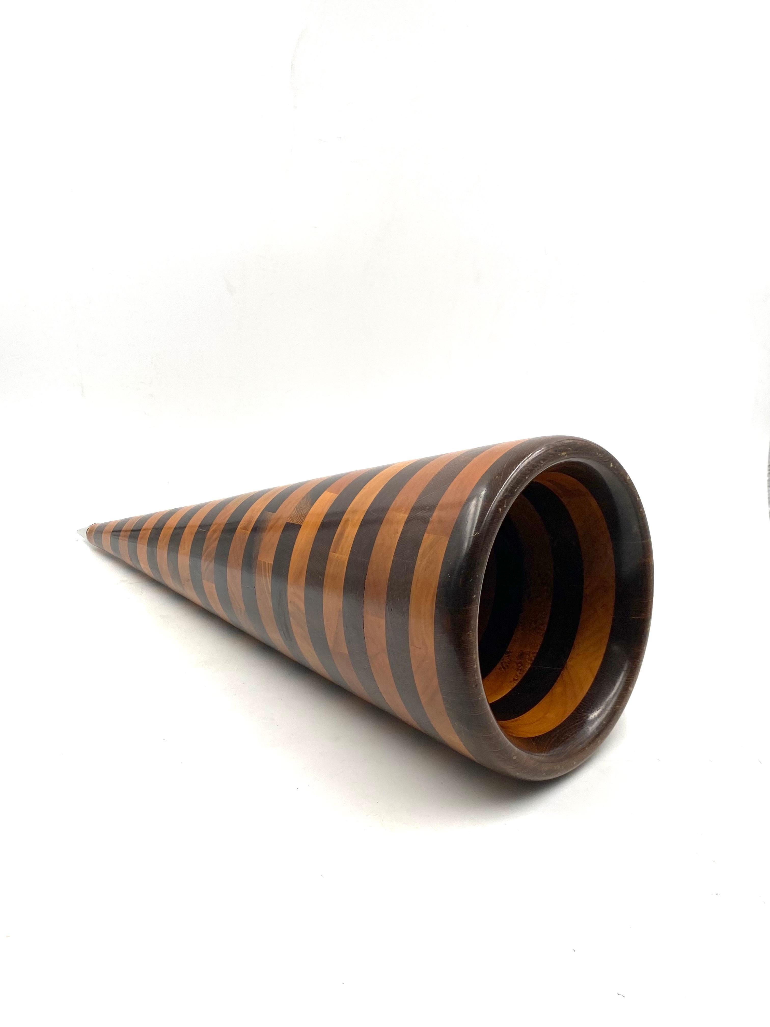 Conic Solid Wood Sculpture, Salmistraro, Italy, 1970s For Sale 4