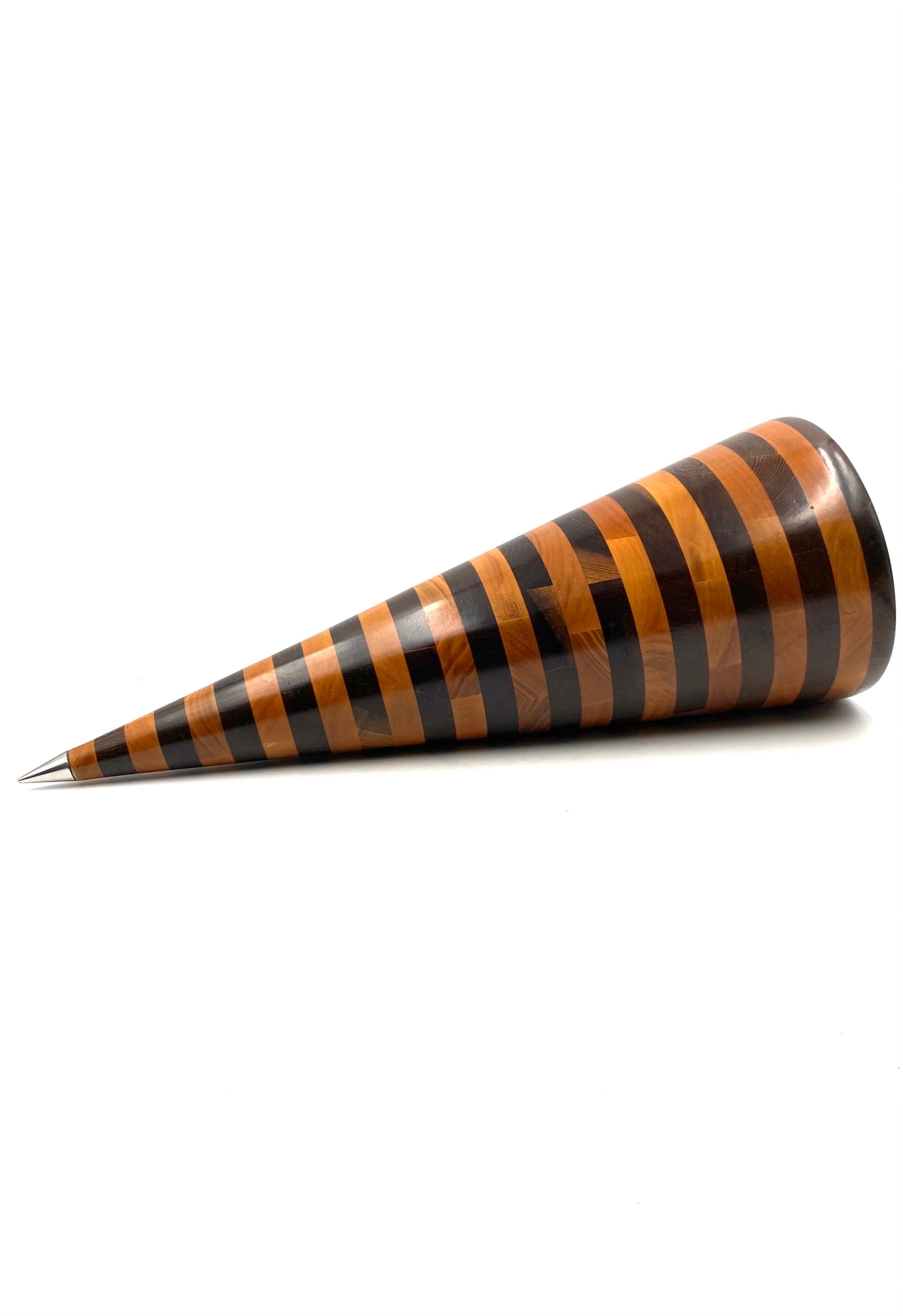 Conic Solid Wood Sculpture, Salmistraro, Italy, 1970s For Sale 6