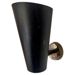 Conical Black Metal Sconce by Lita