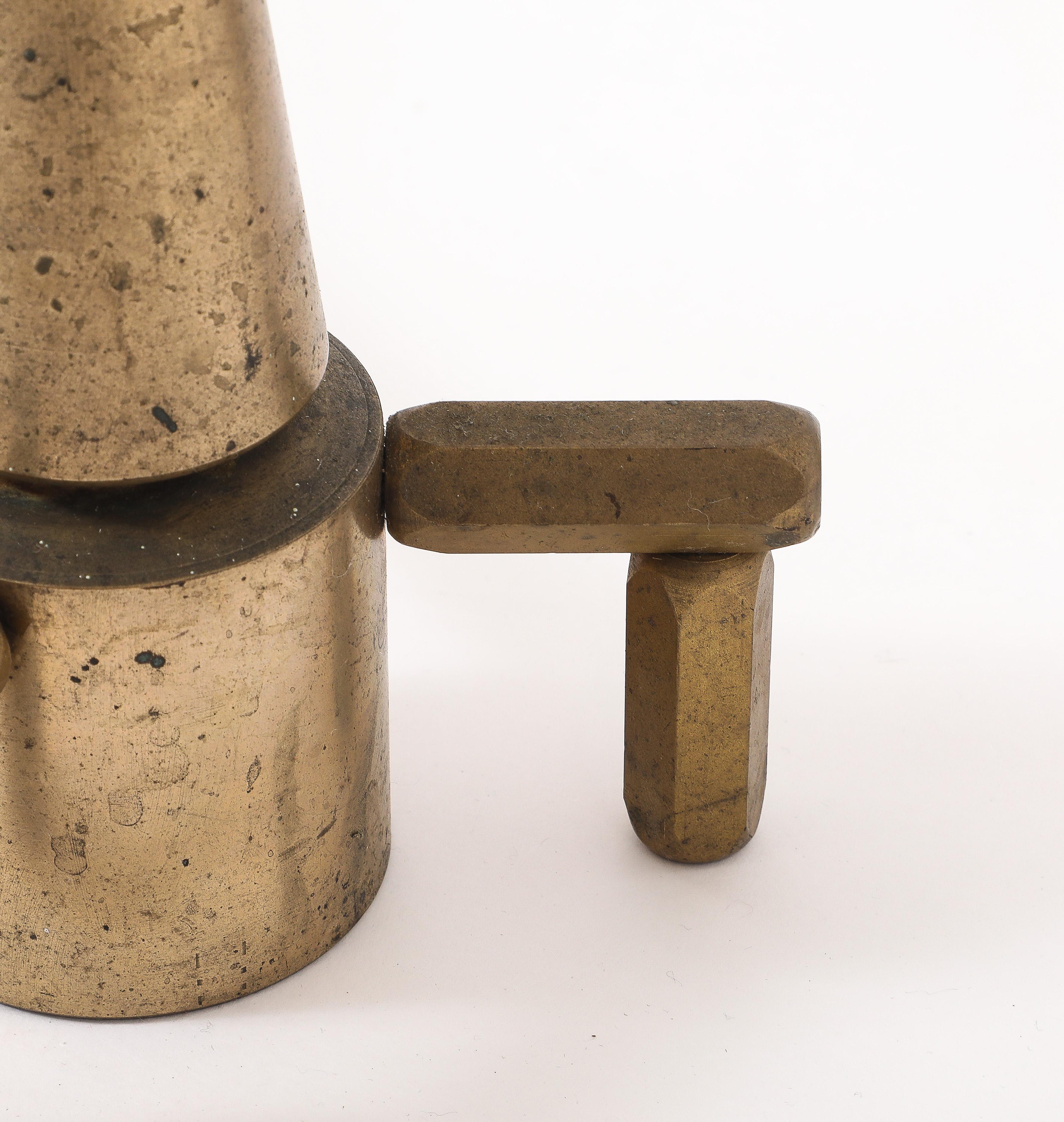 Conical Bronze Andirons, France 1940's For Sale 8