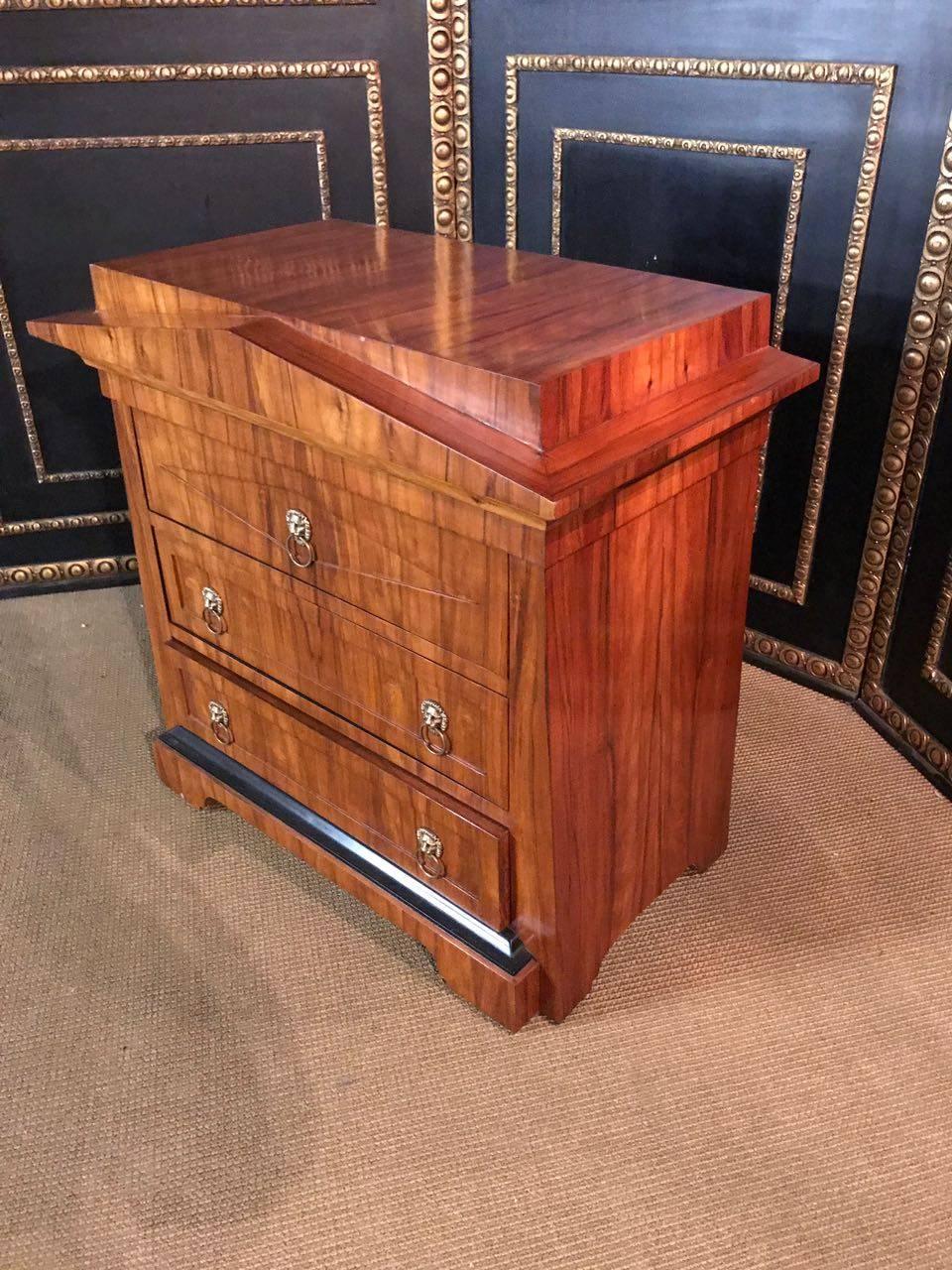 Conical Chest of Drawers Commode shelve in antique Biedermeier Style mahogany 1