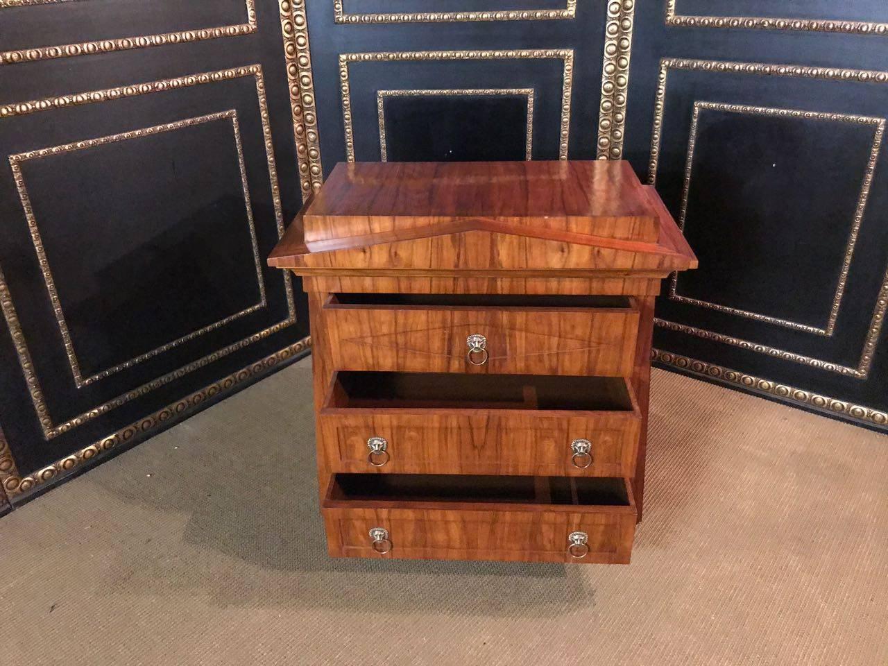 Mahogany Conical Chest of Drawers Commode shelve in antique Biedermeier Style mahogany