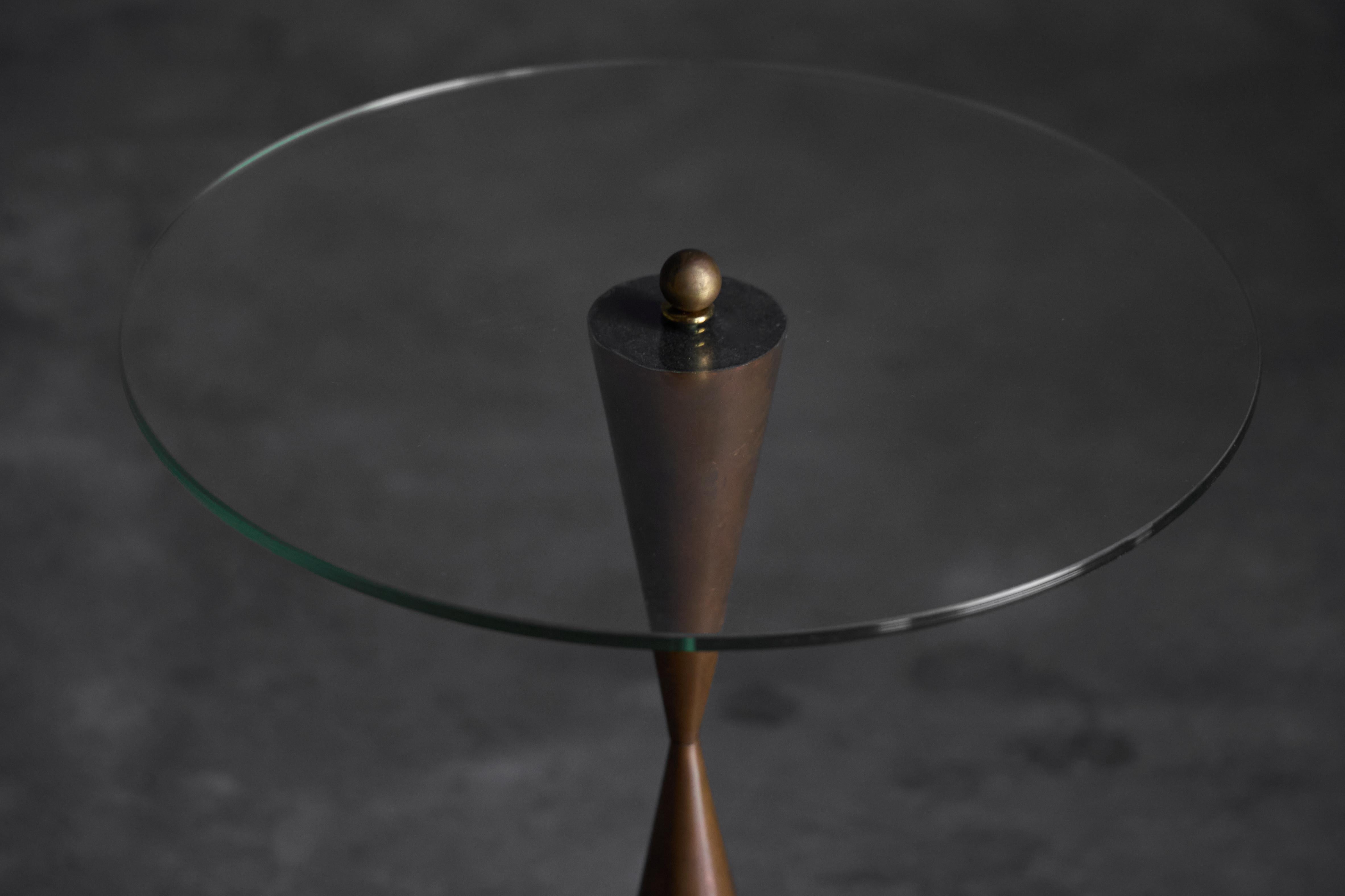 Mid-Century Modern Conical Copper Side Table, France, 1970s For Sale