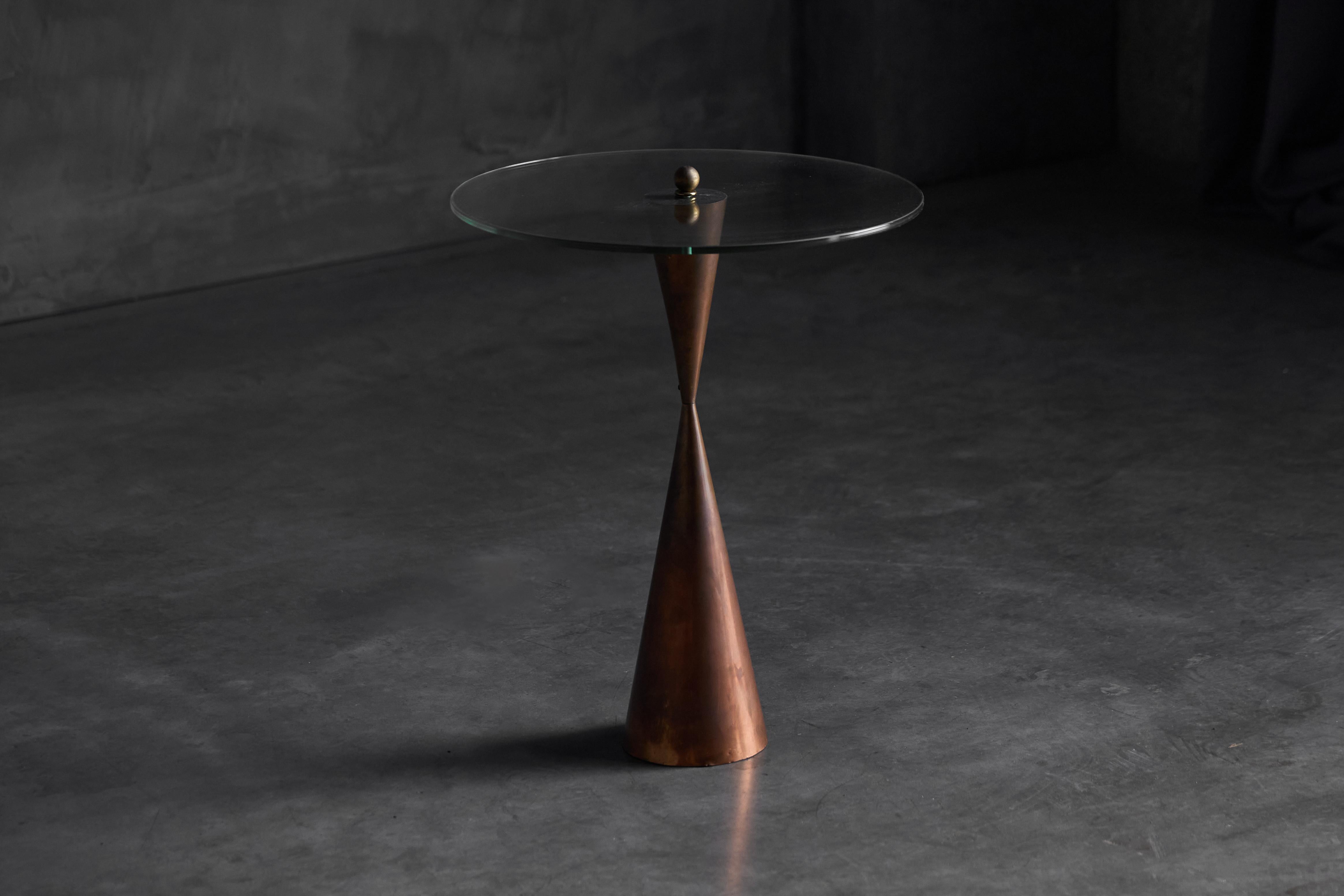 French Conical Copper Side Table, France, 1970s For Sale