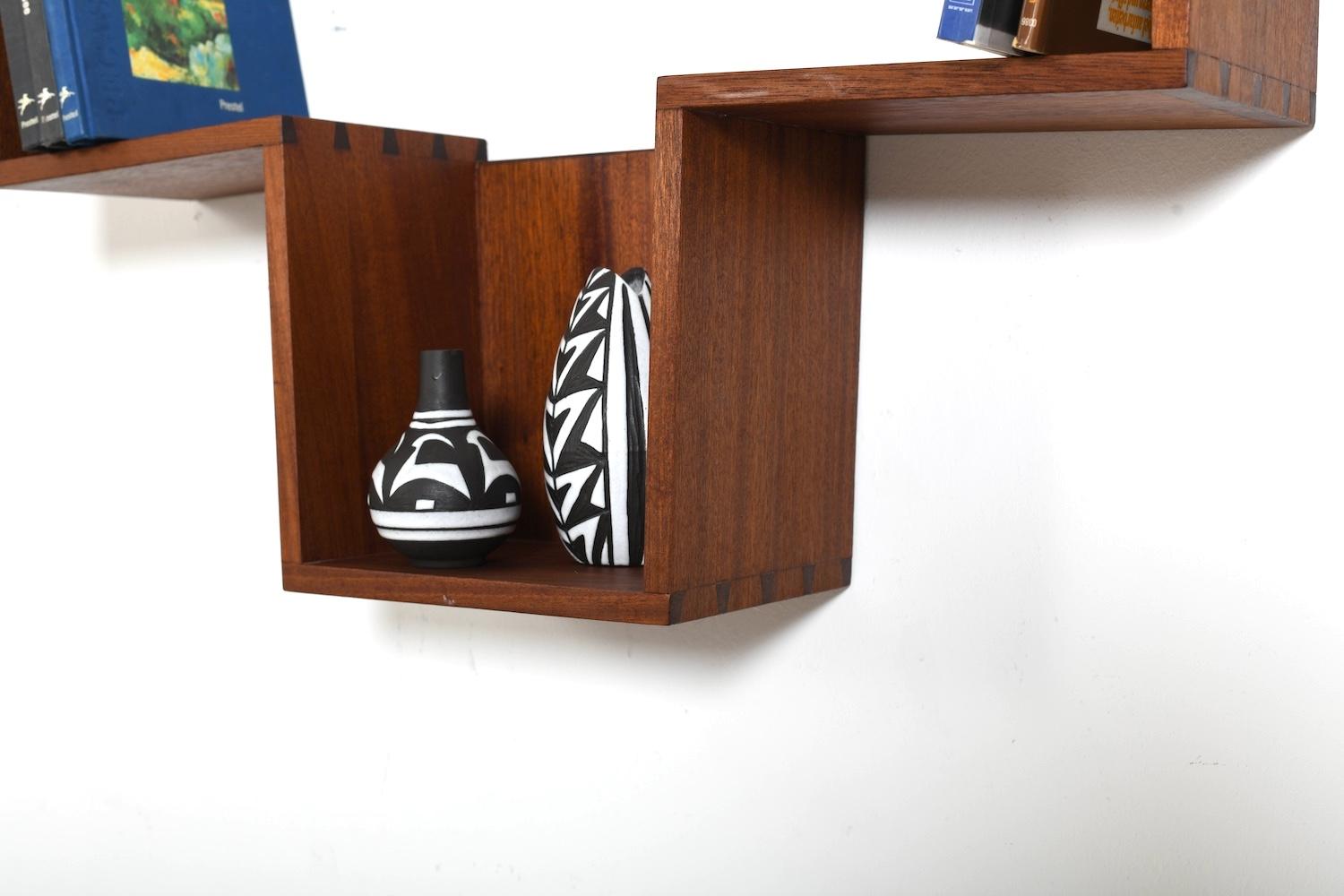 Scandinavian Modern Conical Danish Bookshelf in solid Teak 1960s For Sale