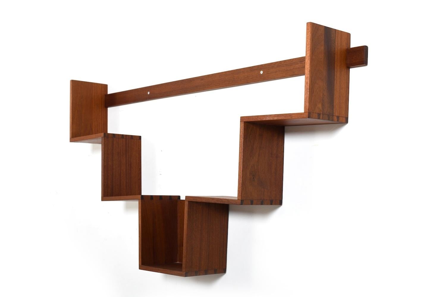 Conical Danish Bookshelf in solid Teak 1960s For Sale 1