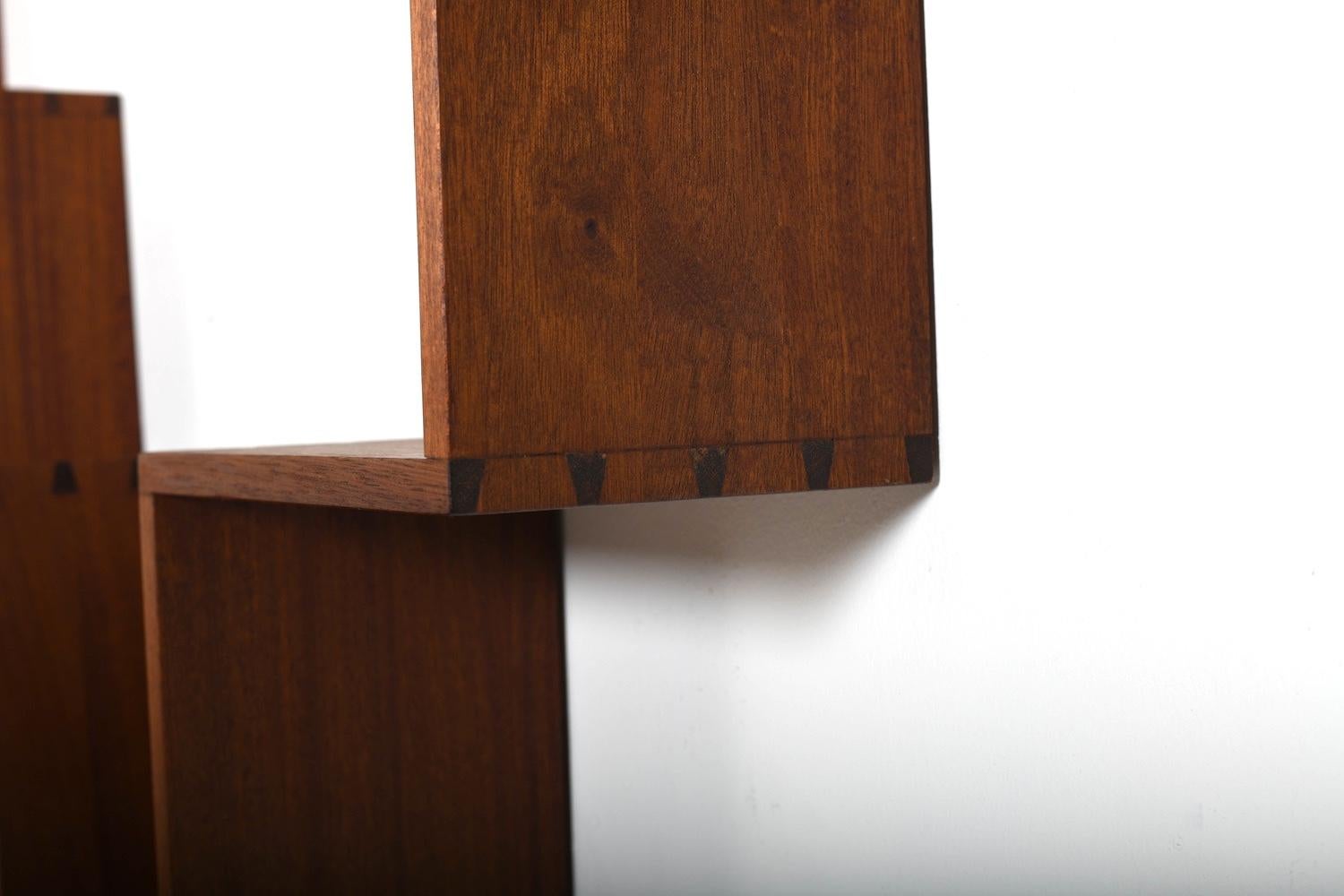 Conical Danish Bookshelf in solid Teak 1960s For Sale 2