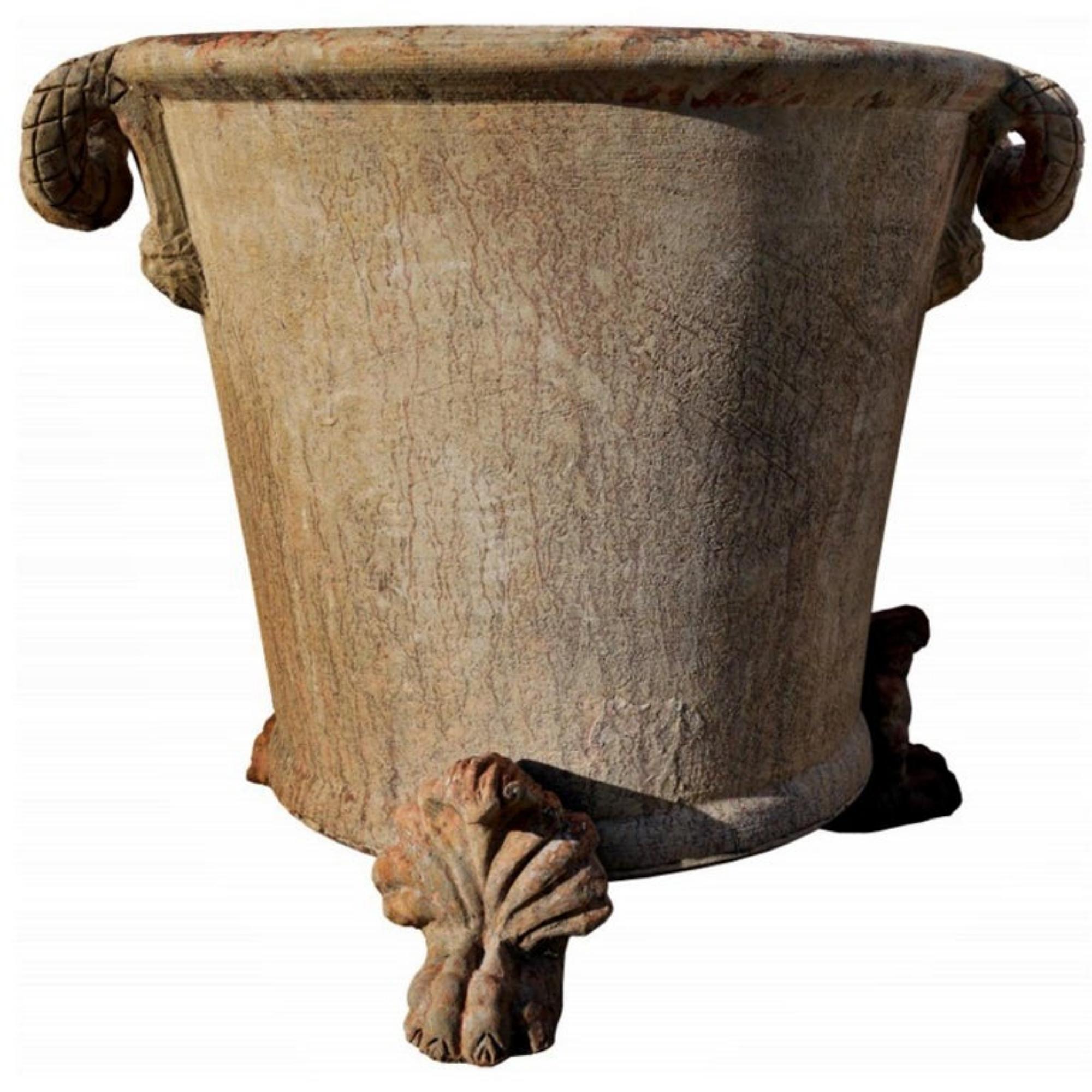 italien Vase Empire conique, terre cuite toscane, 20ème siècle en vente