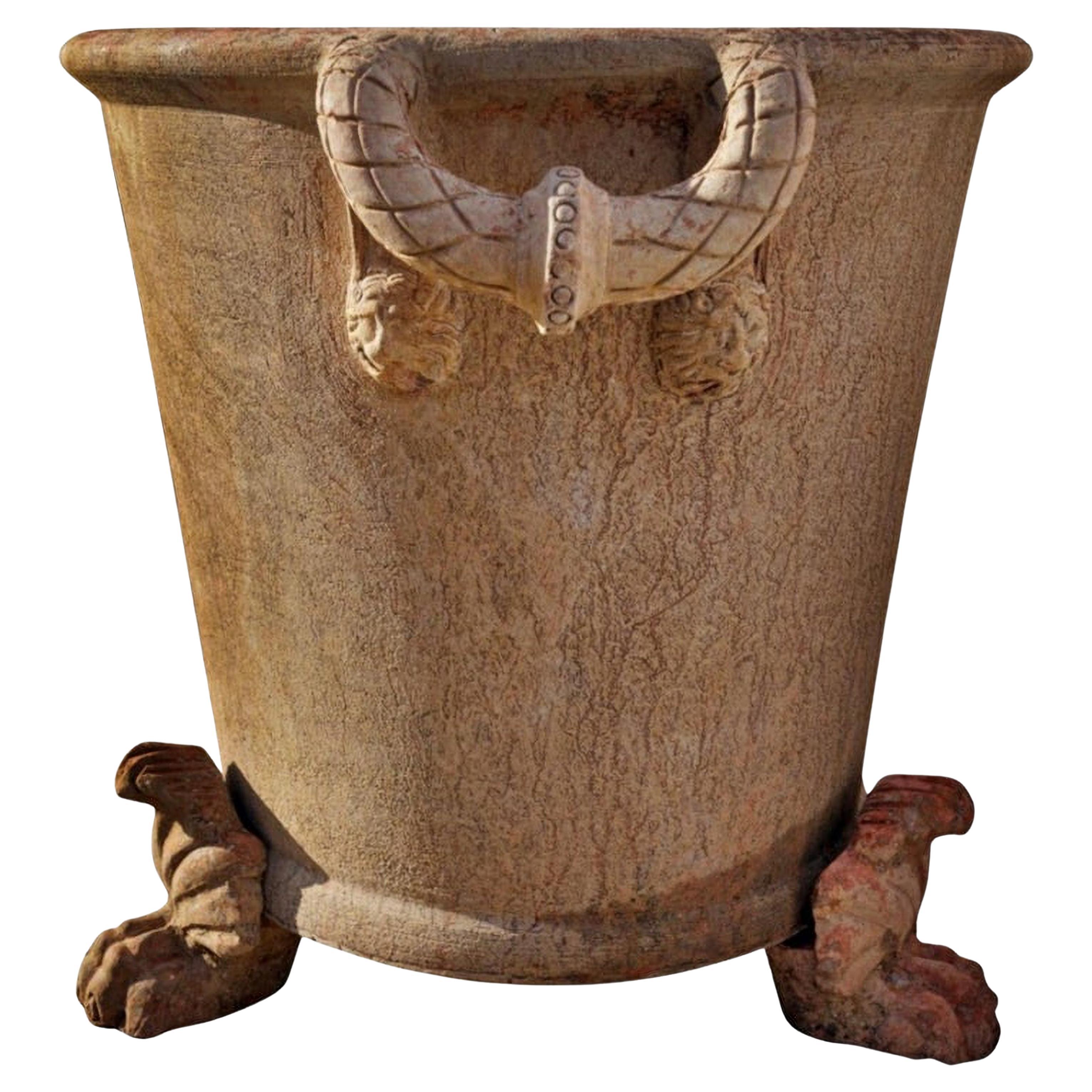 Conical Empire Vase, Tuscan Terracotta, 20th Century For Sale