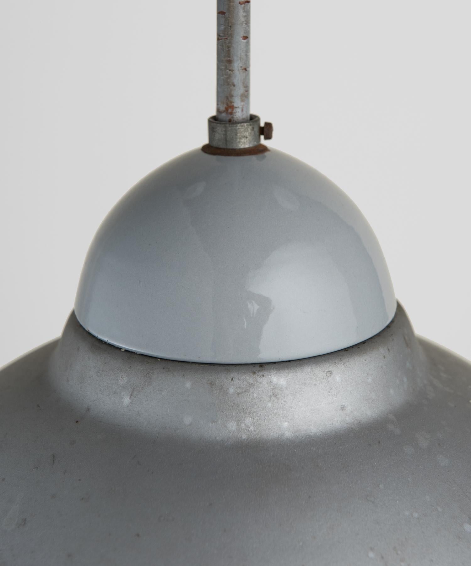 Conical Glass Pendant by Philips, Netherlands, circa 1930 In Good Condition In Culver City, CA