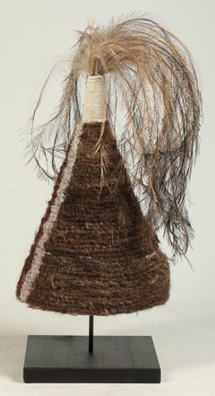 Conical Hat Mornington Island, Queensland Australia Woven Fiber on Stand
