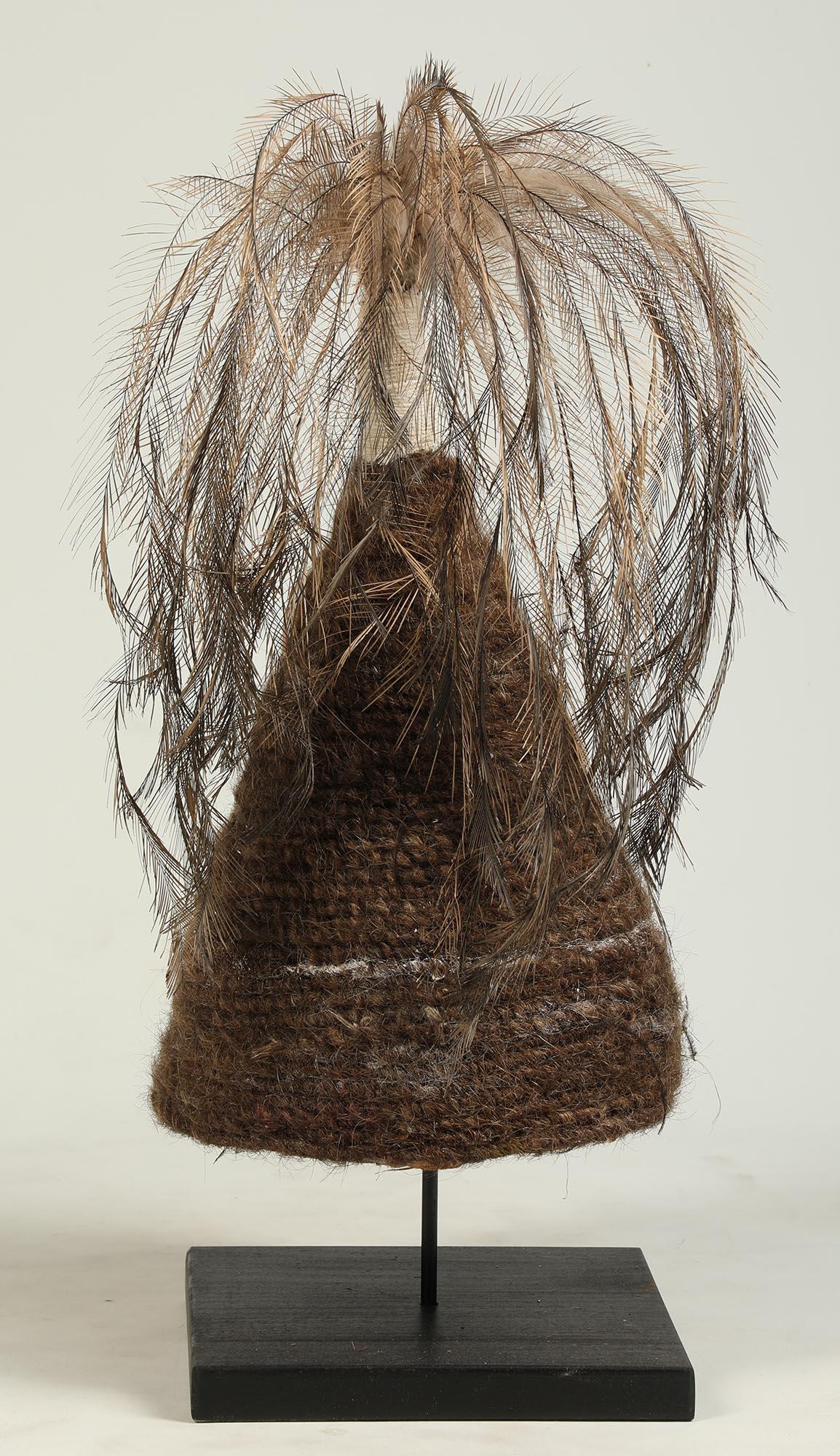 Tribal Conical Hat Mornington Island, Queensland Australia Woven Fiber on Stand For Sale