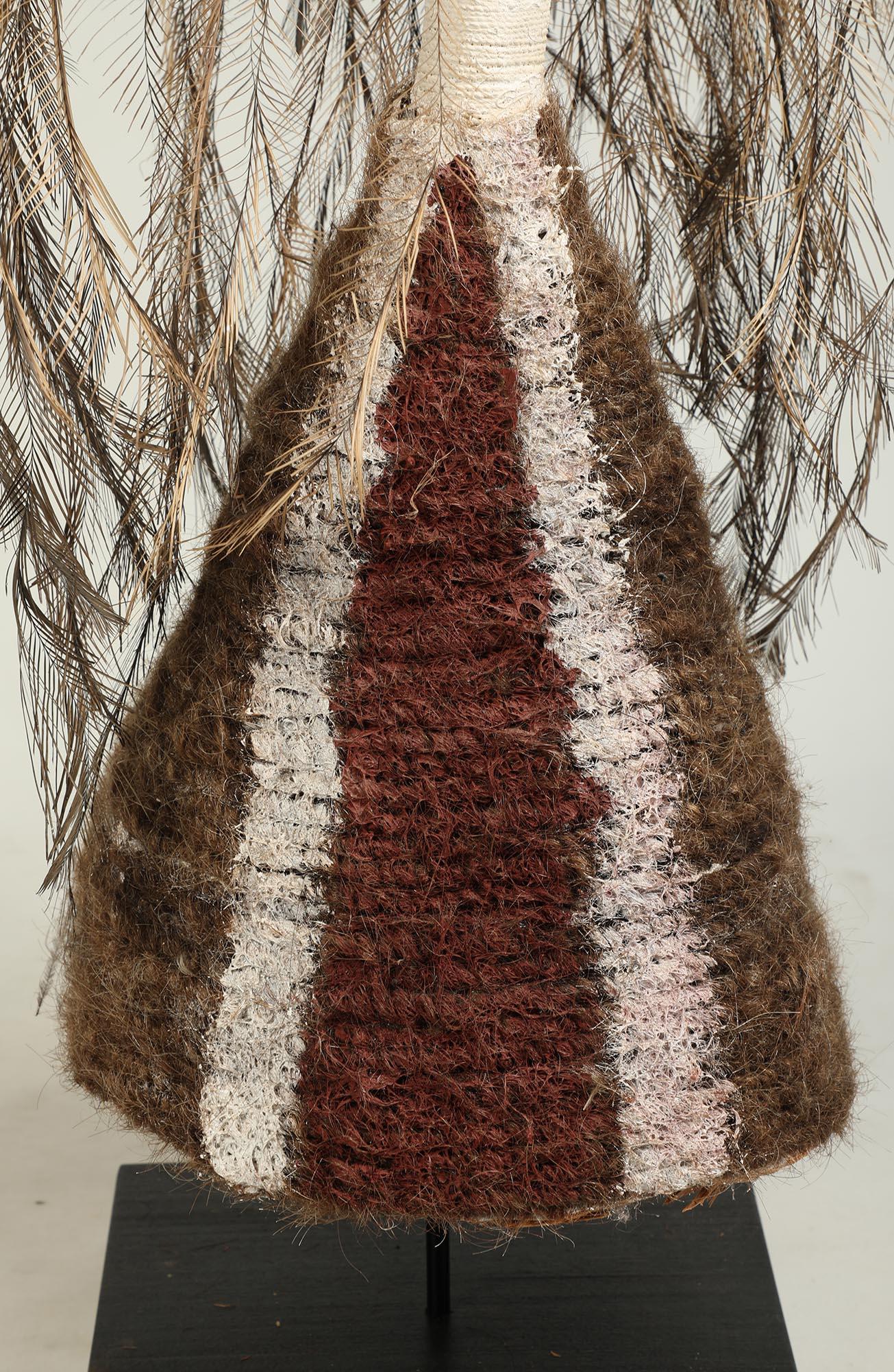 Conical Hat Mornington Island, Queensland Australia Woven Fiber on Stand In Good Condition For Sale In Point Richmond, CA
