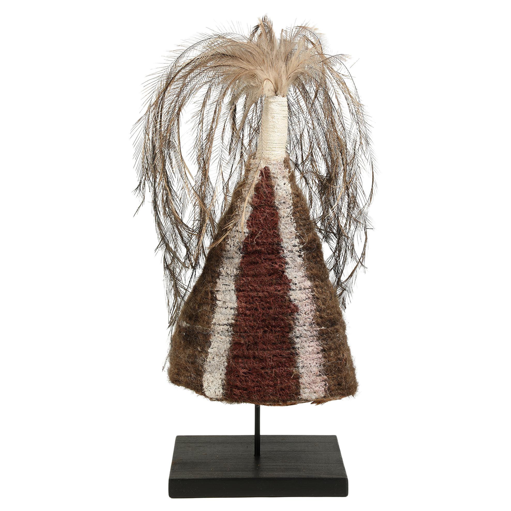 Conical Hat Mornington Island, Queensland Australia Woven Fiber on Stand For Sale