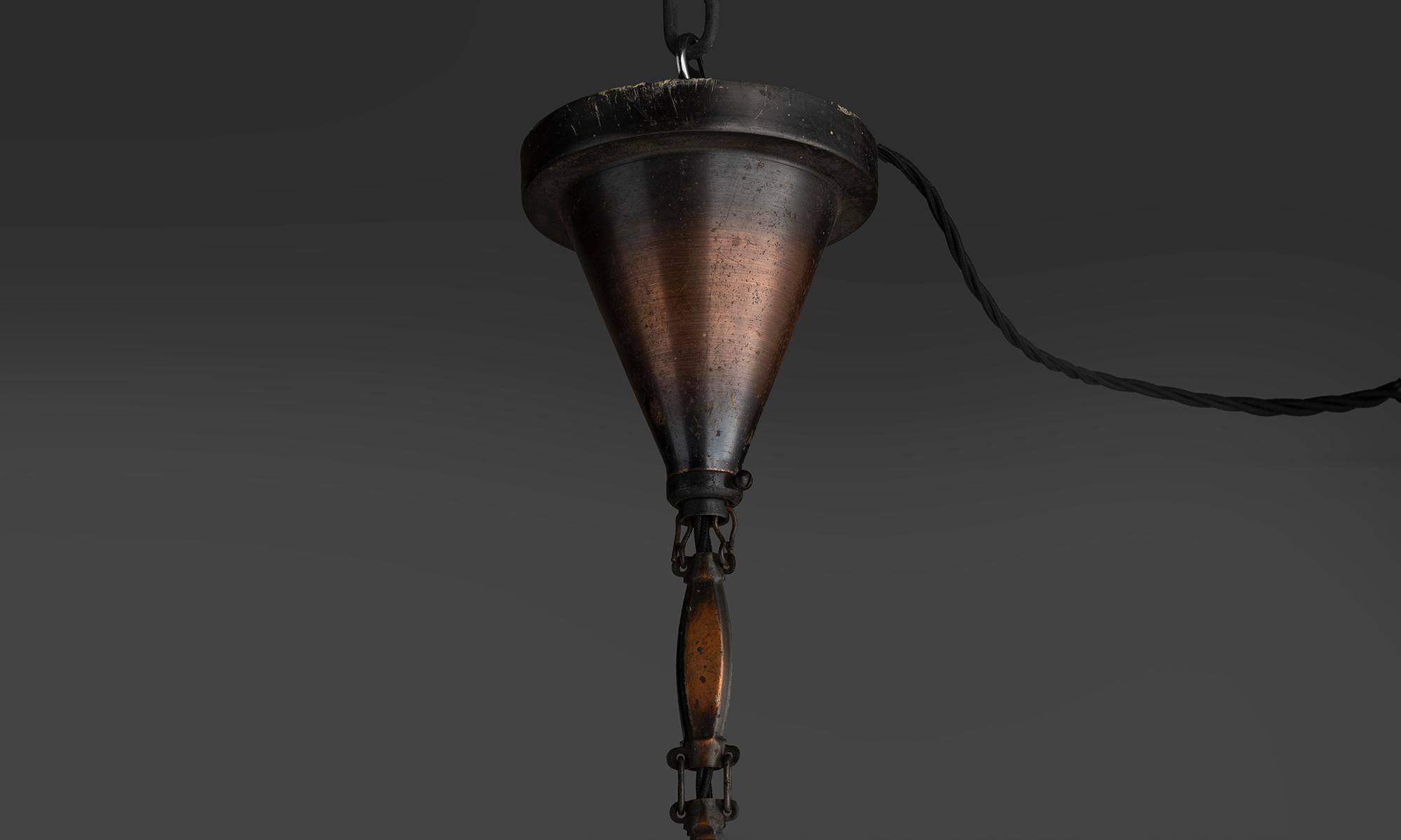 Brass Conical Luzette Pendants by Peter Behrens, Germany circa 1920 For Sale