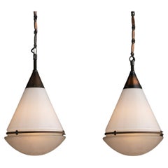 Conical Luzette Pendants by Peter Behrens, Germany circa 1920