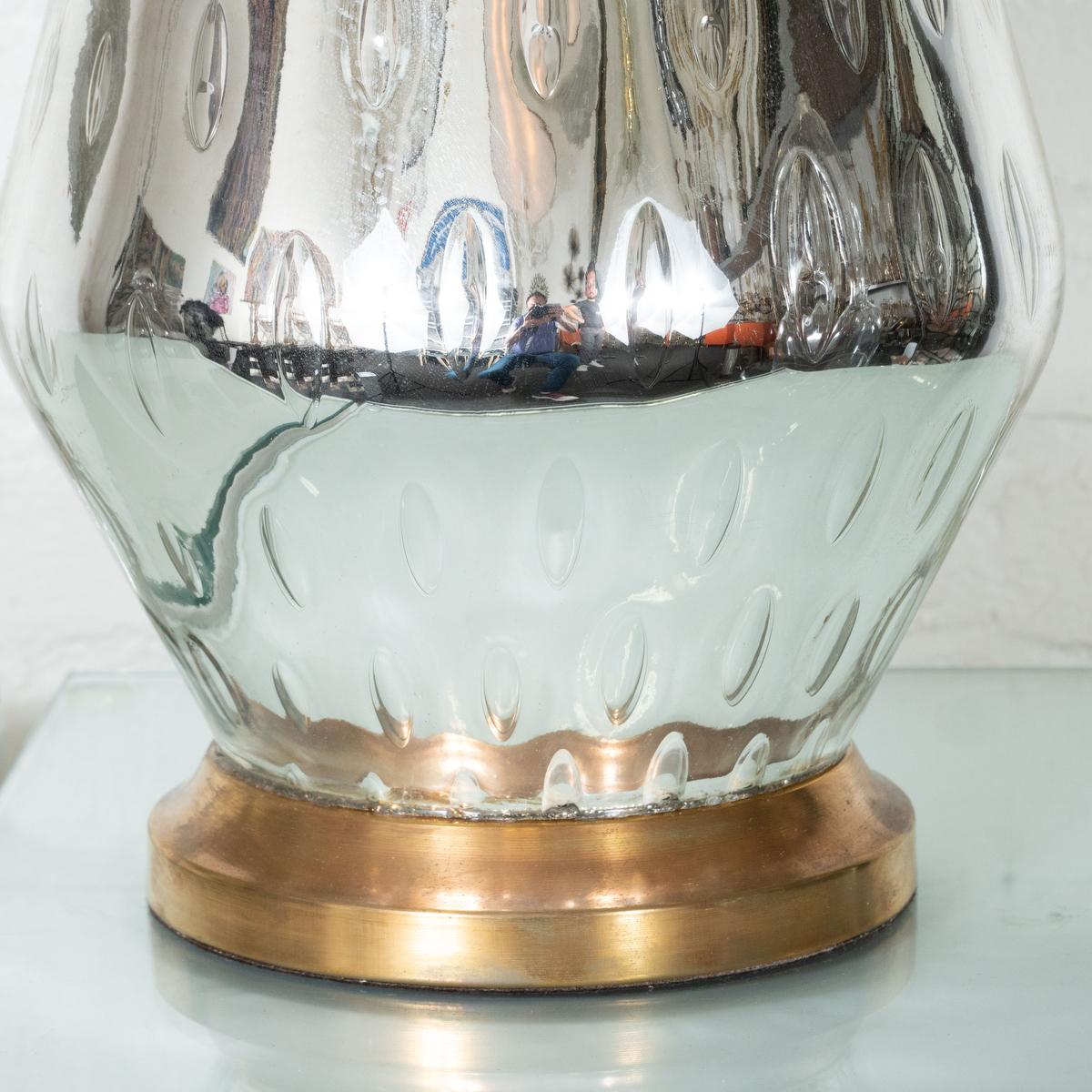 Mid-20th Century Conical Mercury Glass Lamp For Sale