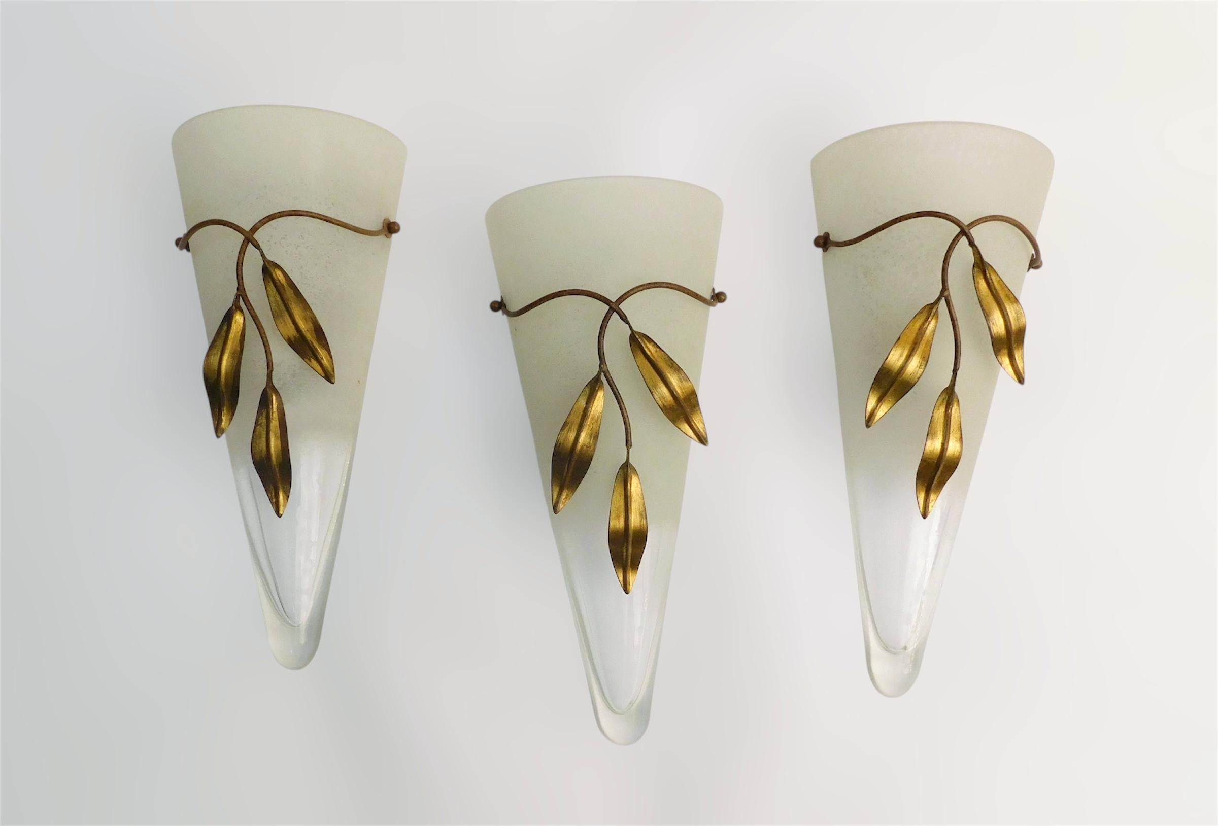 Appliques Murano coniques, 3 disponibles en vente 3
