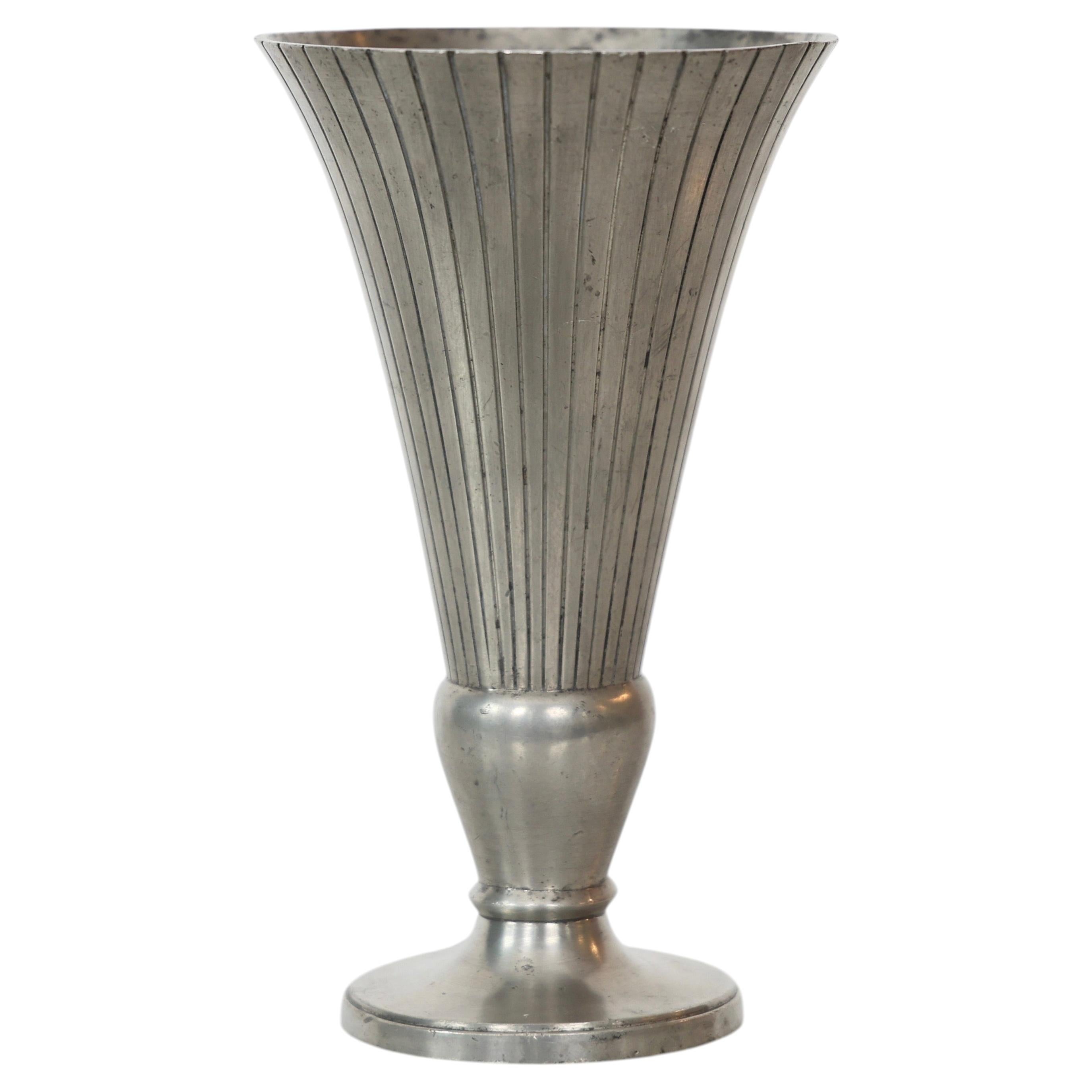 Conical Pewter Vase by Ellen Schlanbusch for Just Andersen, 1940s, Denmark