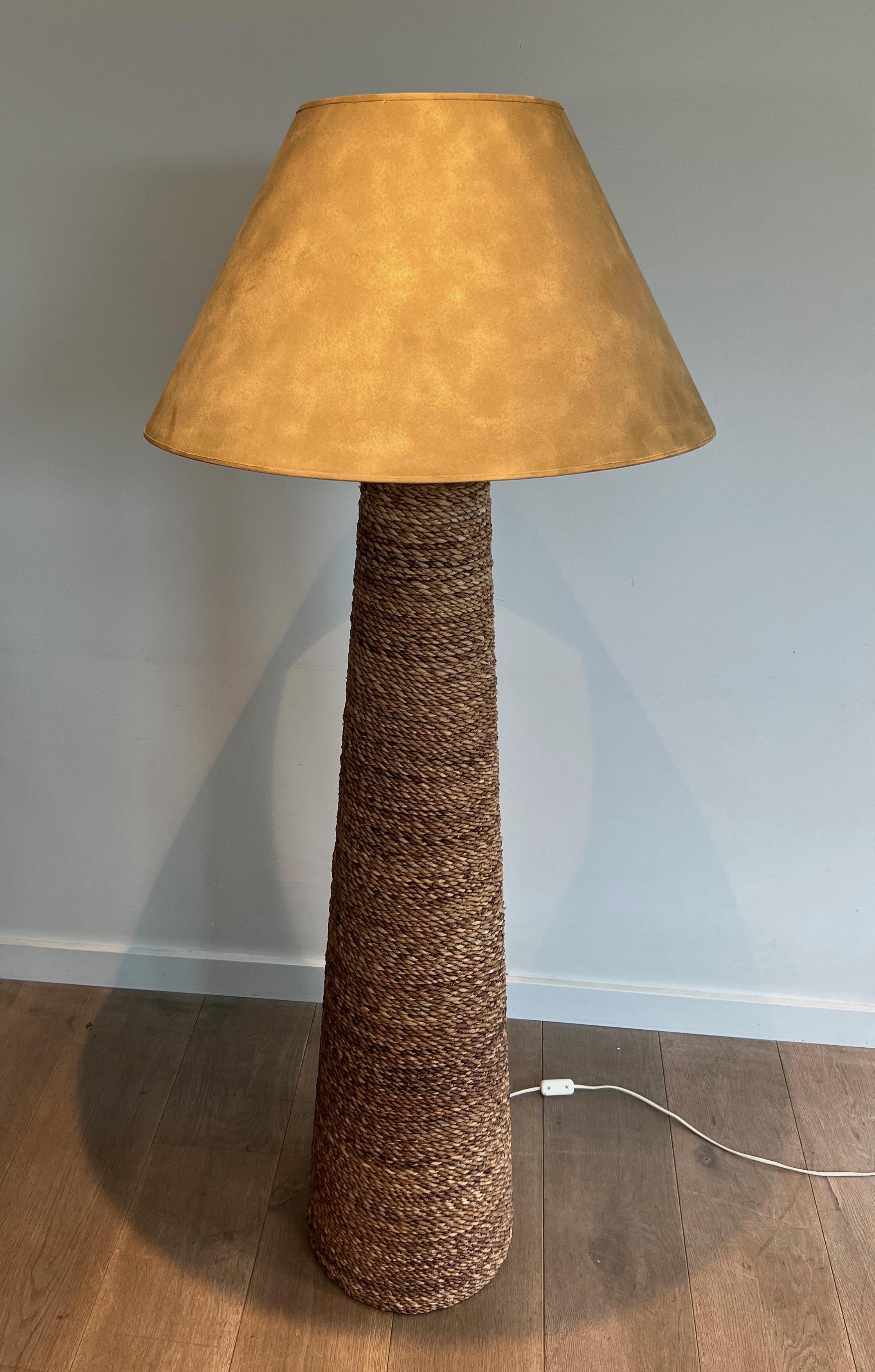Stehlampe aus konischem Seil im Stil von Audoux Minet (Moderne der Mitte des Jahrhunderts) im Angebot