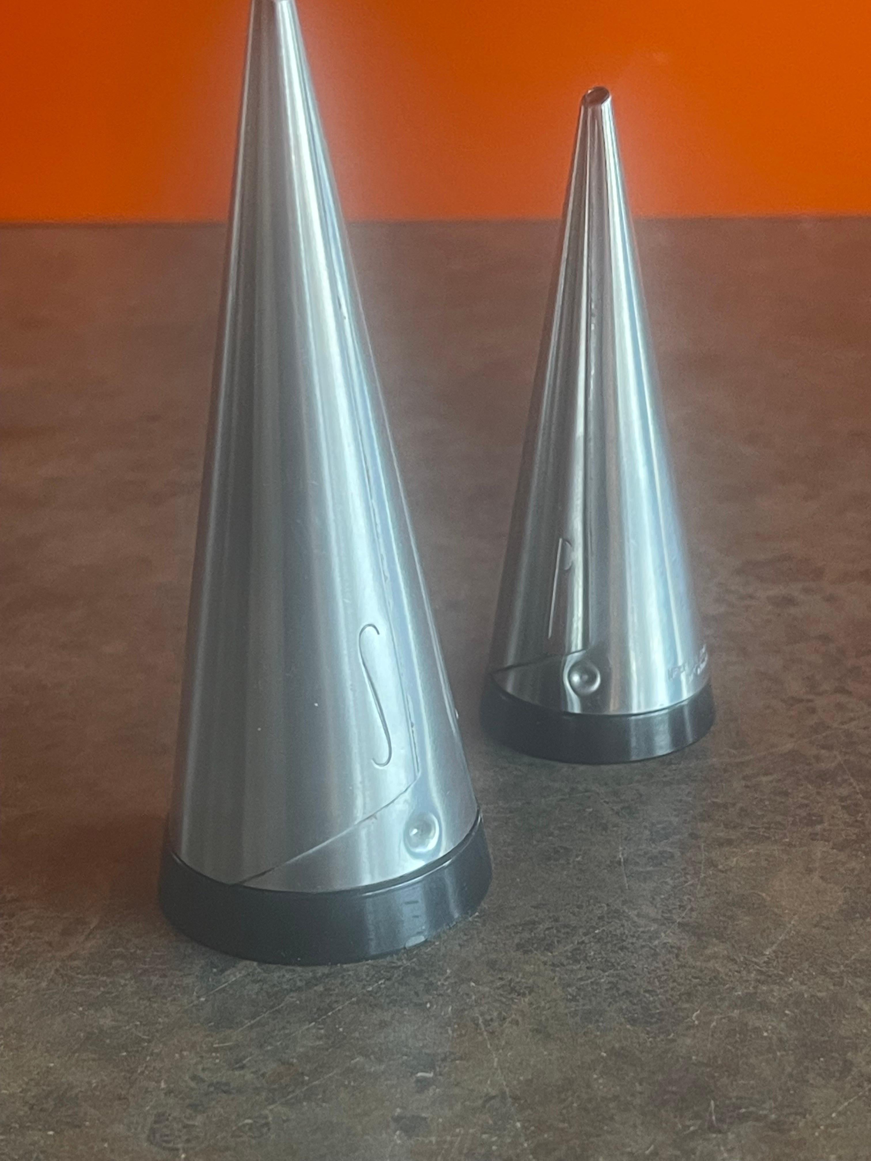 vintage stainless steel salt and pepper shakers