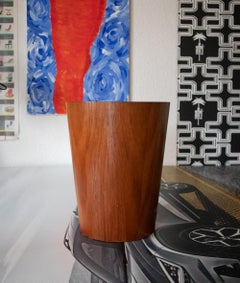Conical Teak Wastepaper Basket by Martin Aberg for Servex Sweden 1960s