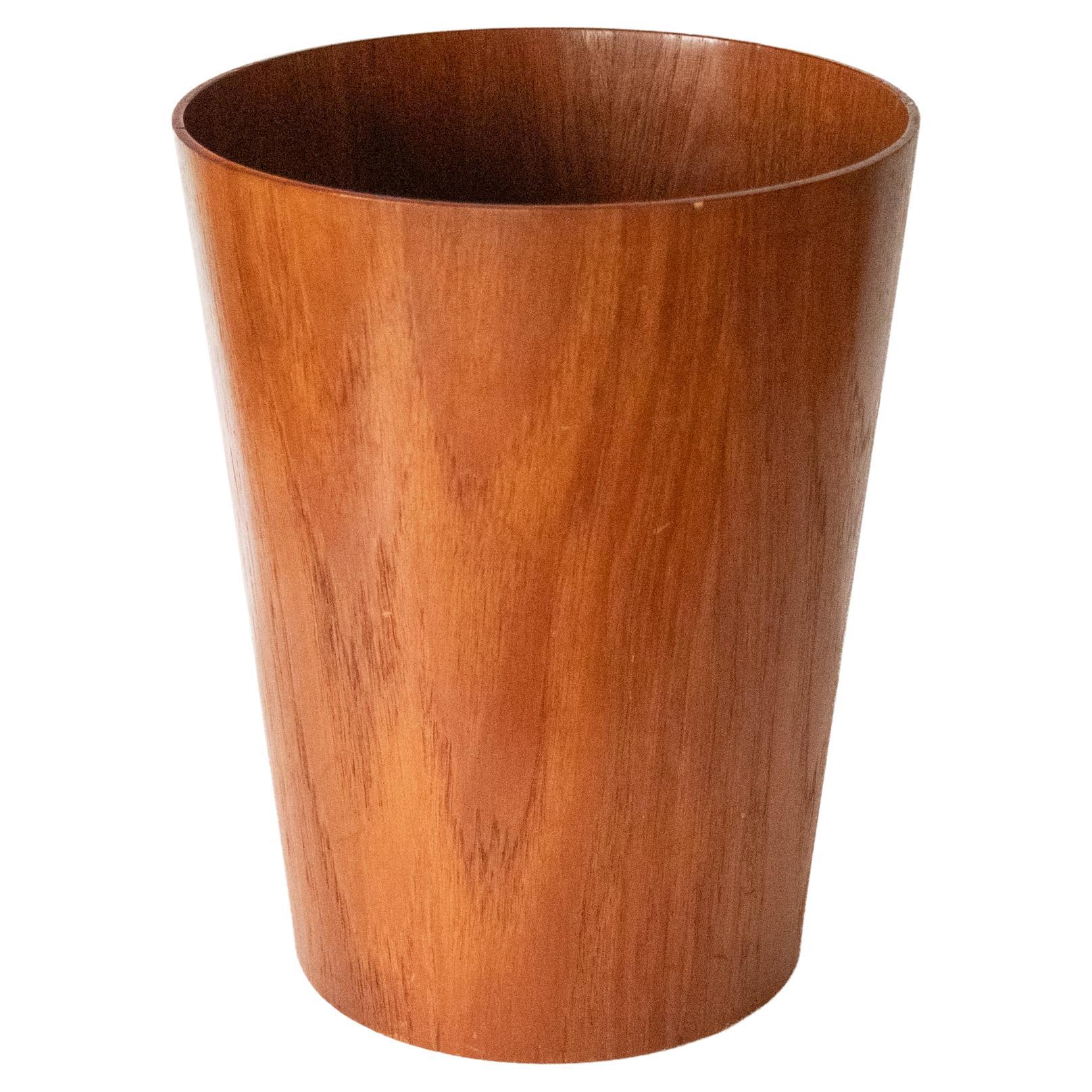 Cestino conico in teak di Martin Aberg per Servex Svezia 1960s