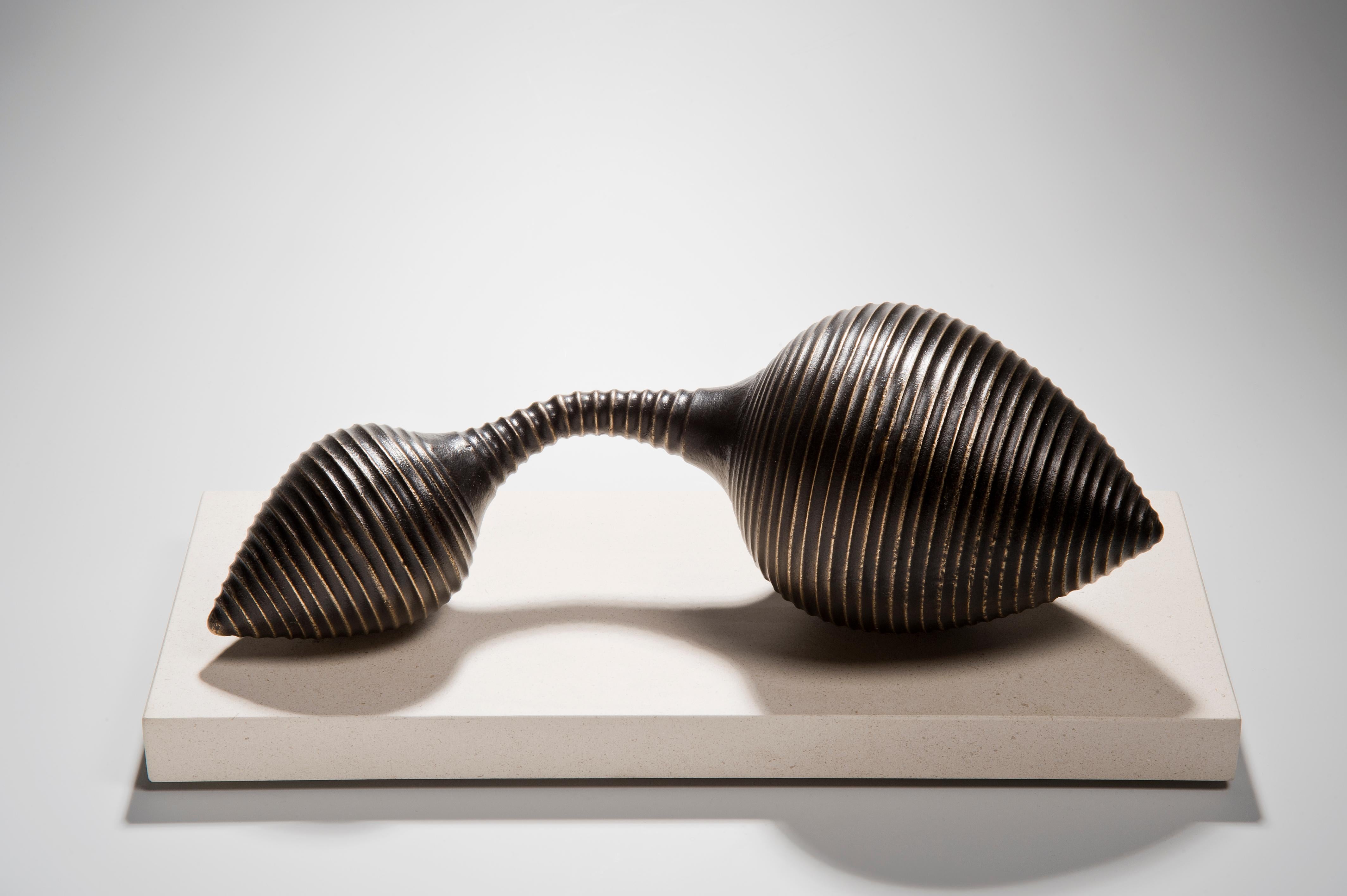 Conical Terminals, limited edition patinated bronze sculpture by Vivienne Foley For Sale 2