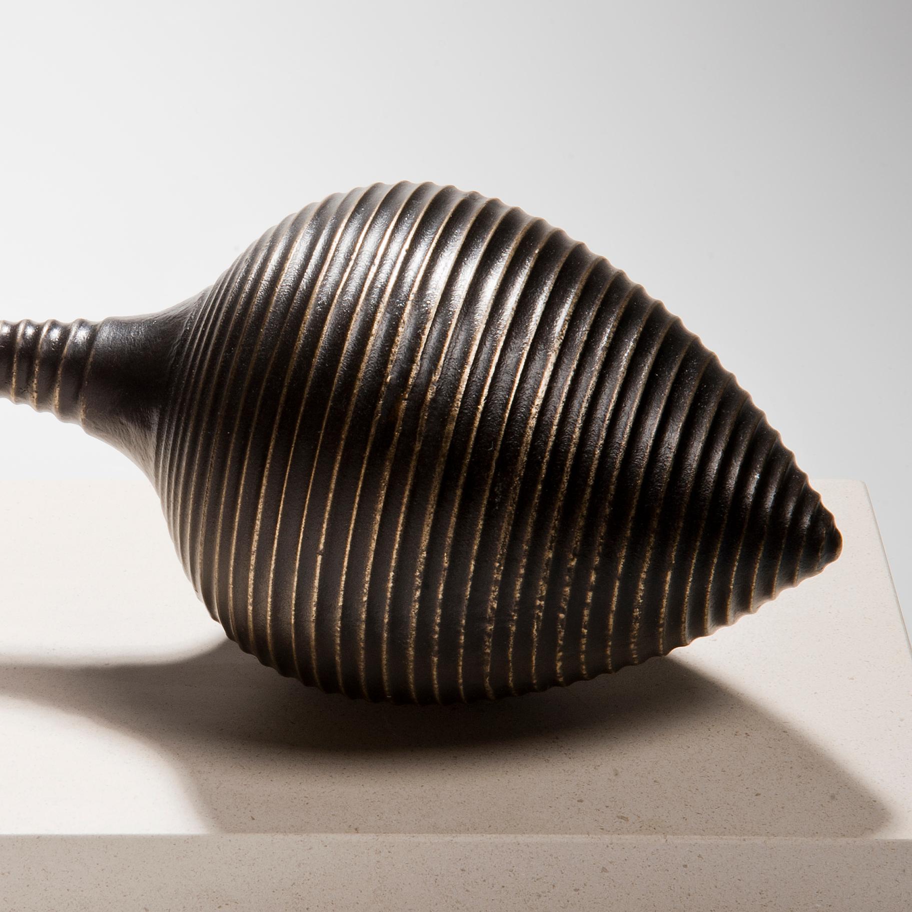 Bronze Conical Terminals, limited edition patinated bronze sculpture by Vivienne Foley For Sale
