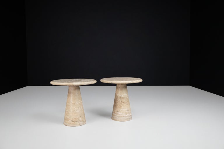 Conical Travertine Side Table, Italy, the 1980s   For Sale 8