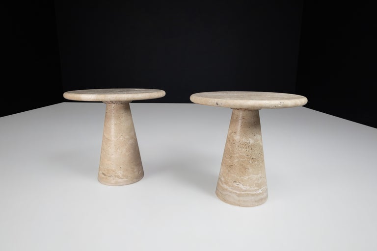 Italian Conical Travertine Side Table, Italy, the 1980s   For Sale