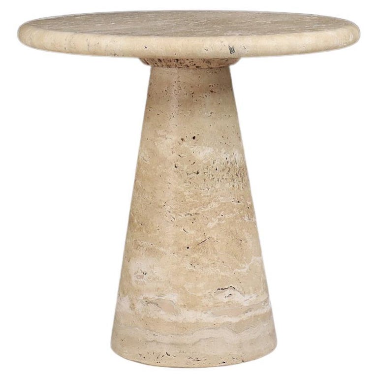 Conical Travertine Side Table, Italy, the 1980s   For Sale