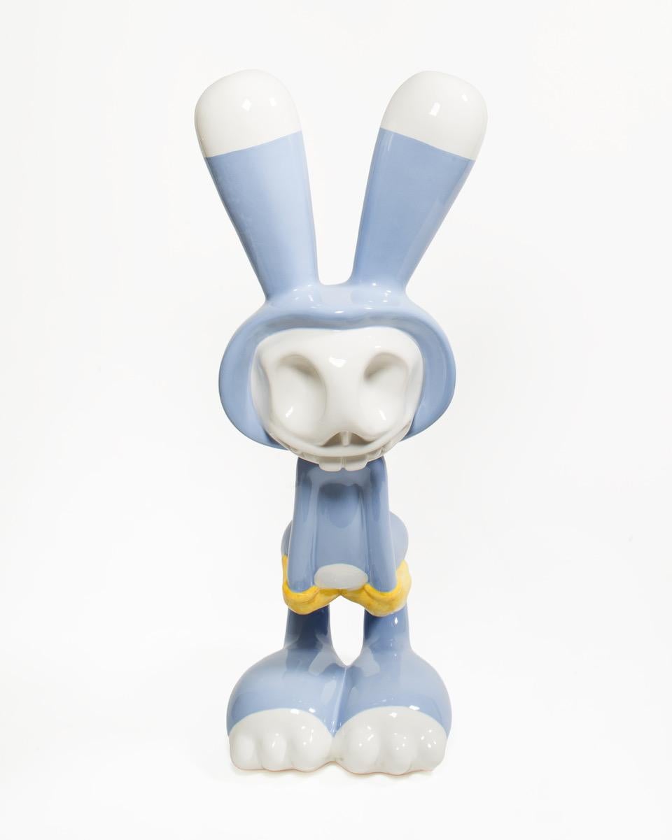 Enameled Coniglieschio Ceramic Sculpture by Massimo Giacon for Superego Editions, Italy For Sale