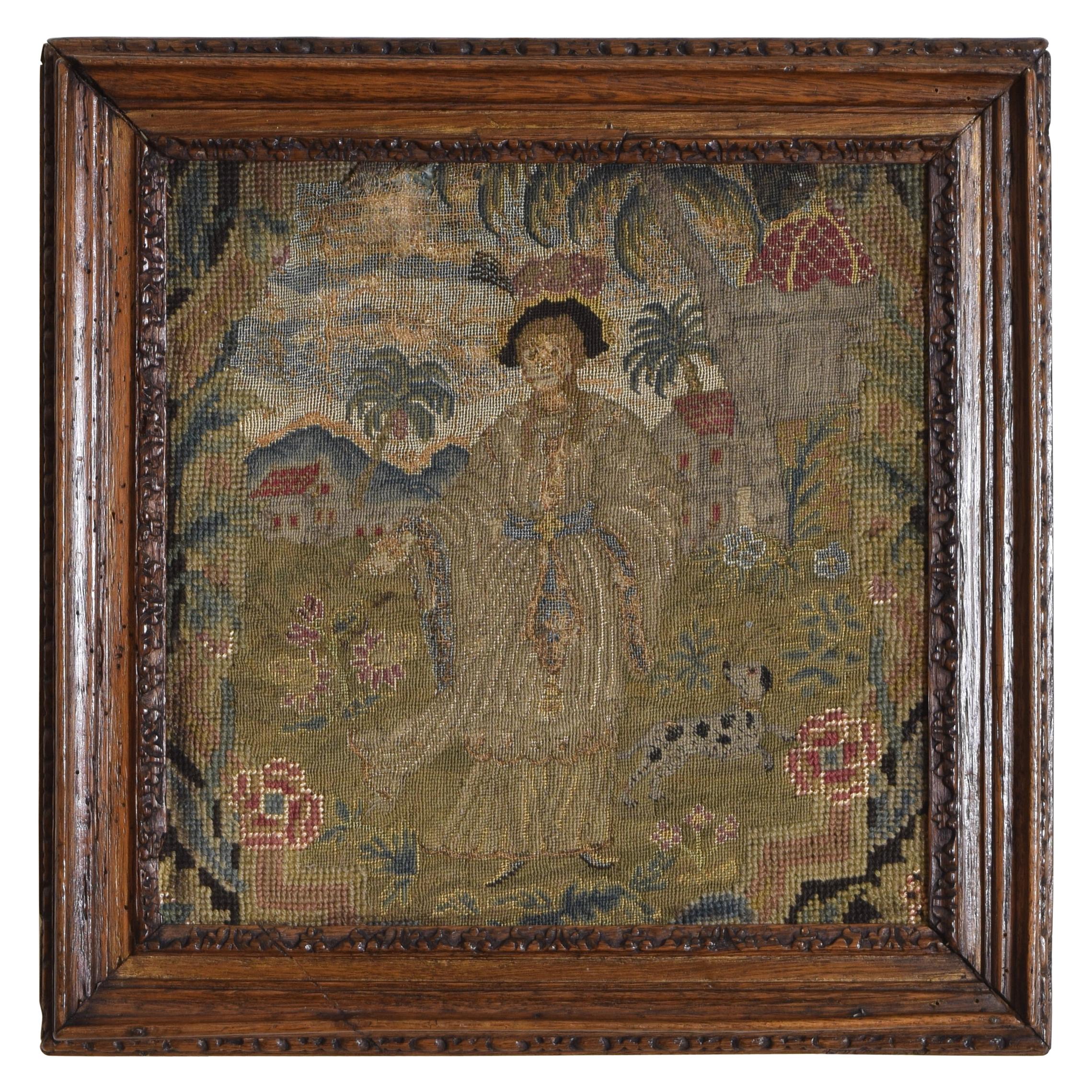 Conintental Frame Tapestry Fragement, Early 18th Century