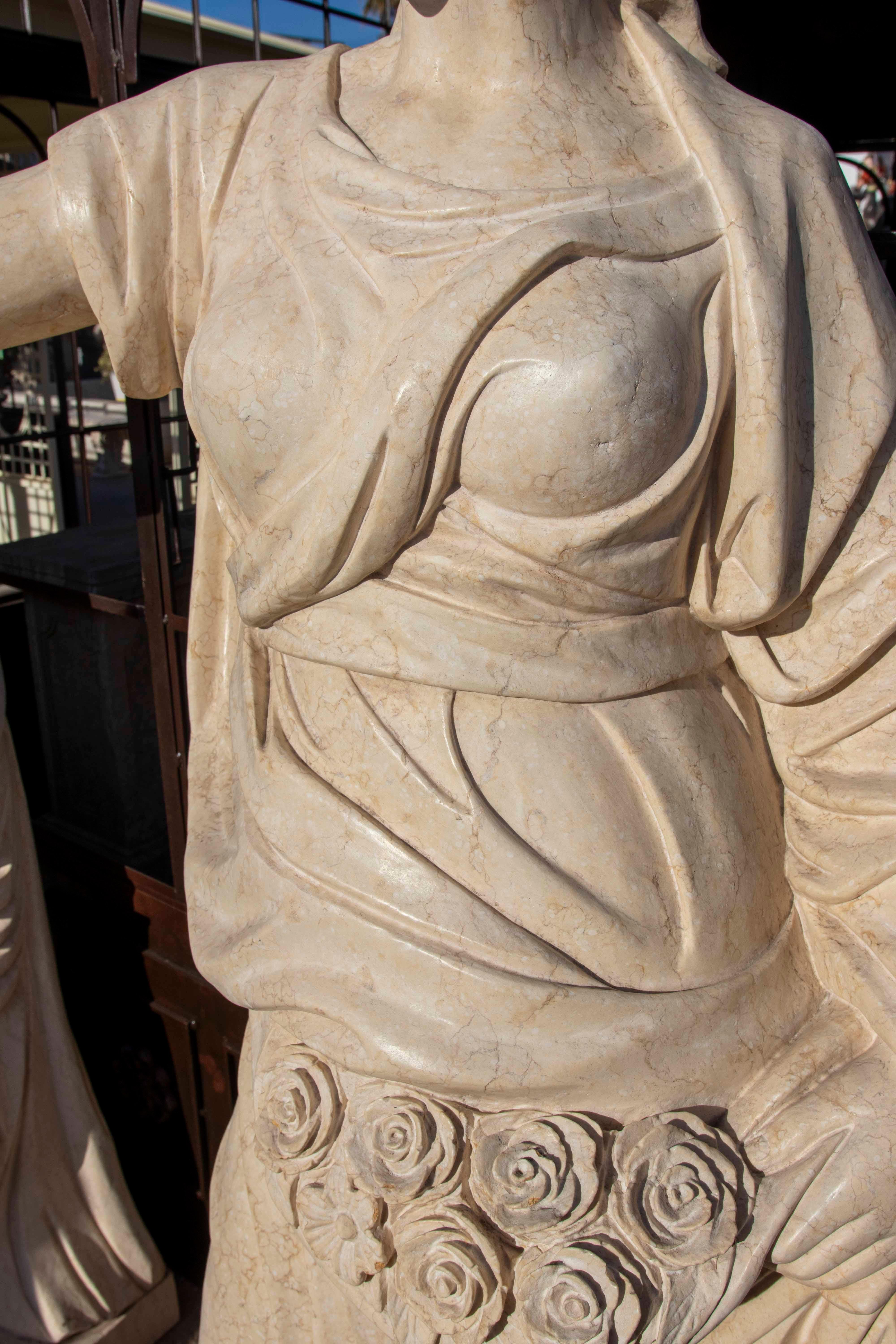 Conjunto de cuatro esculturas clásicas de las Cuatro Estaciones en mármol tallado en venta 5