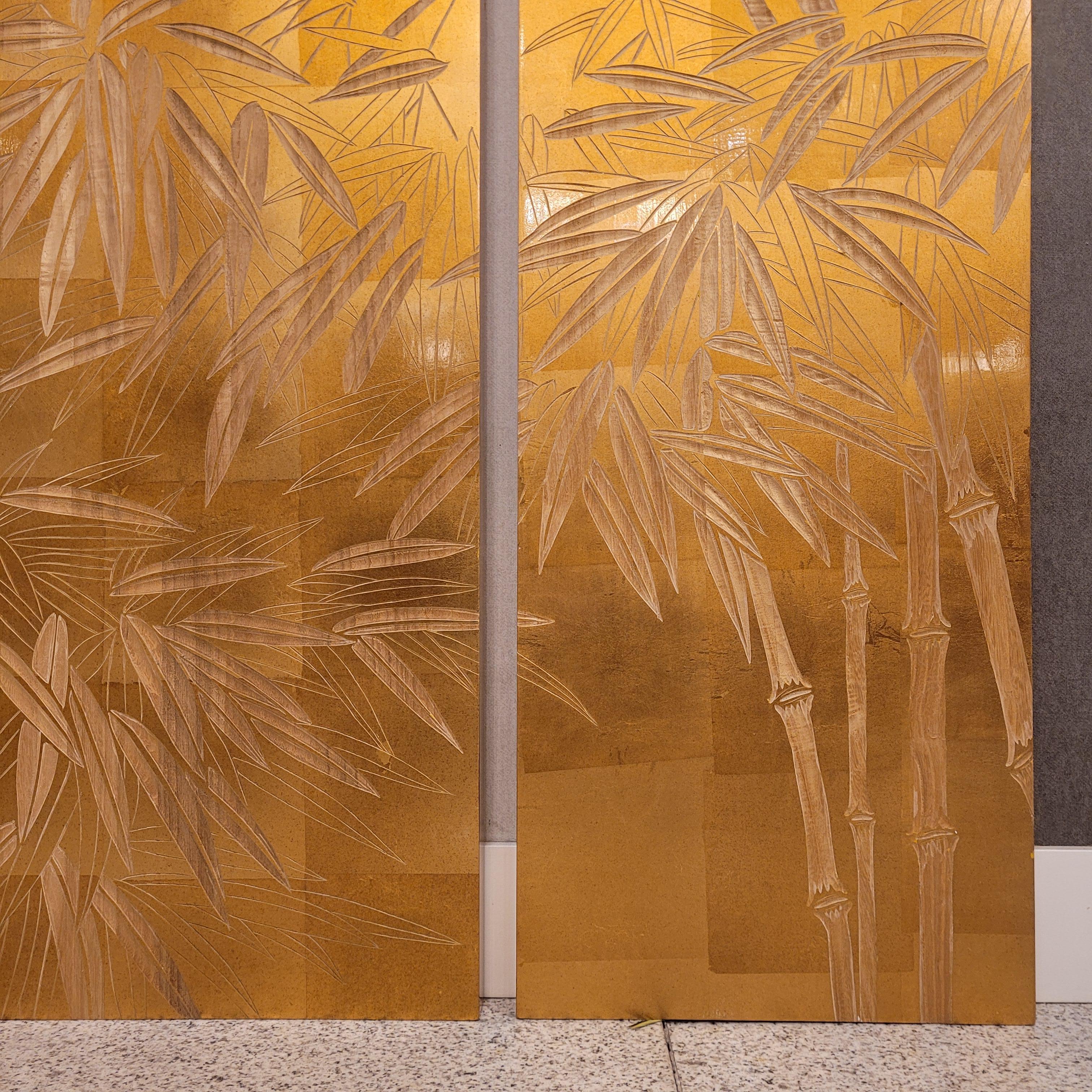 Chinese Conjunto de paneles Chinos “Bambú”, Madera de Vernicia Fordii For Sale