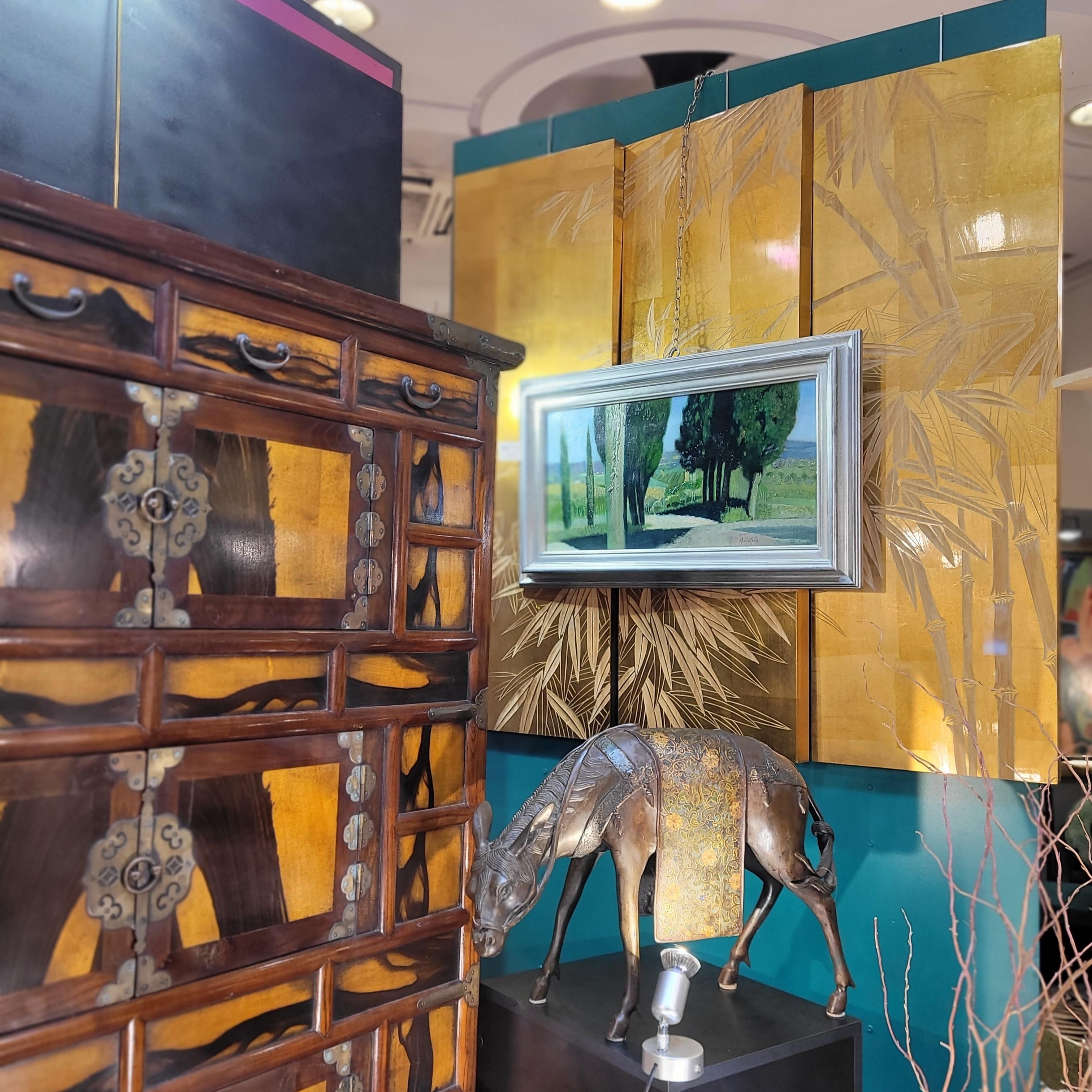Conjunto de paneles Chinos “Bambú”, Madera de Vernicia Fordii In Good Condition For Sale In Valladolid, ES