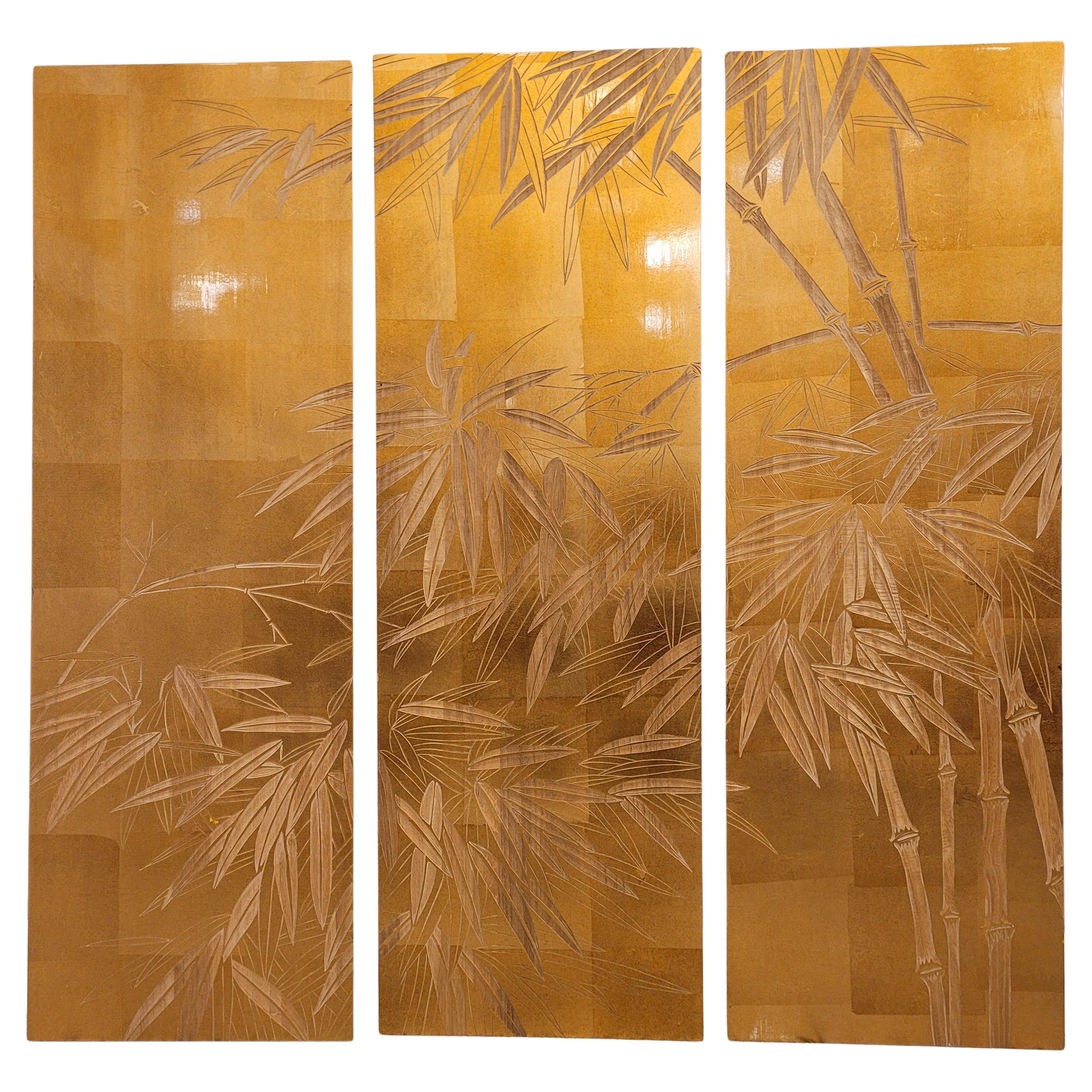 Conjunto de paneles Chinos “Bambú”, Madera de Vernicia Fordii For Sale