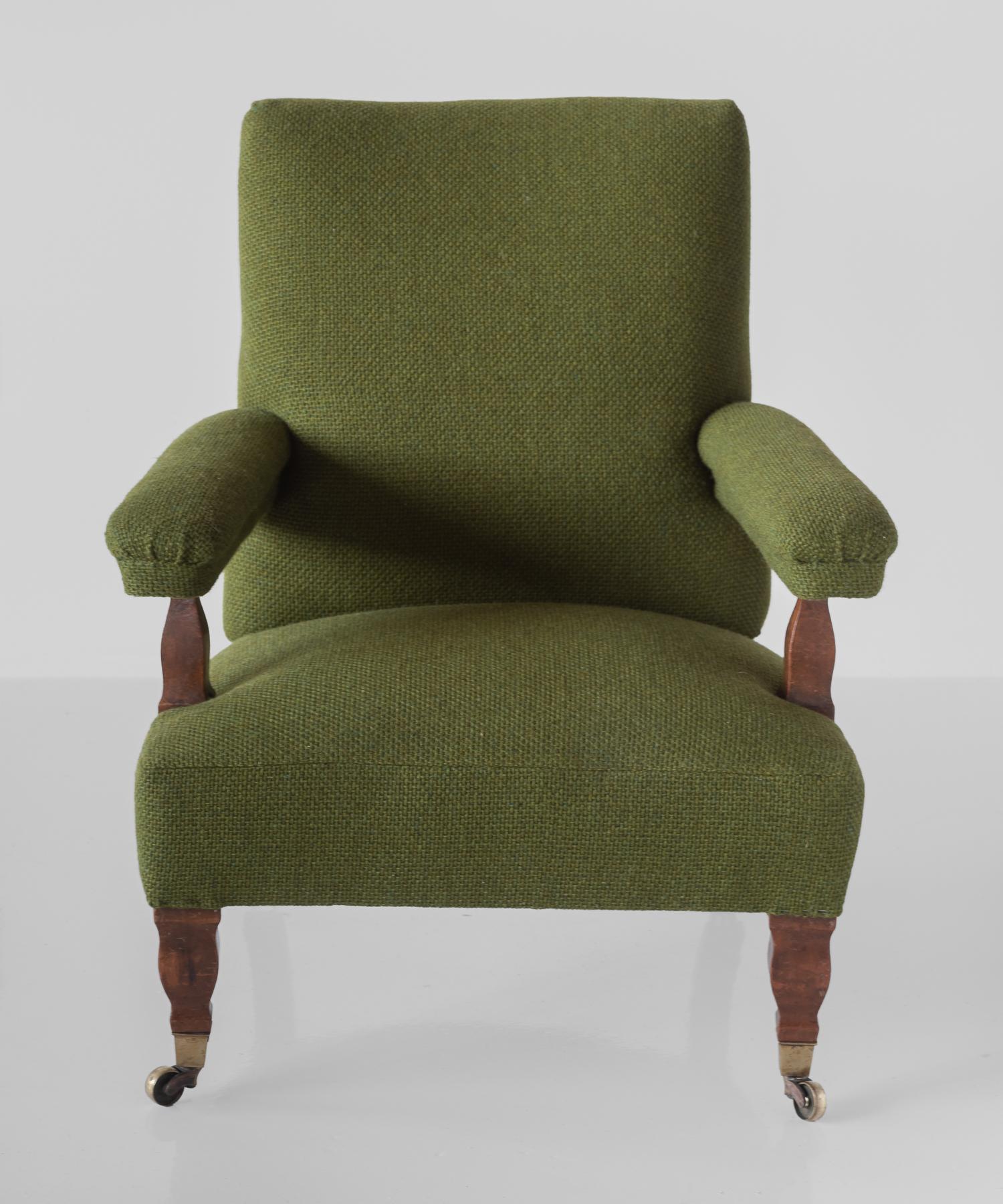 English Connaught Upholstered Armchair, England, circa 1890