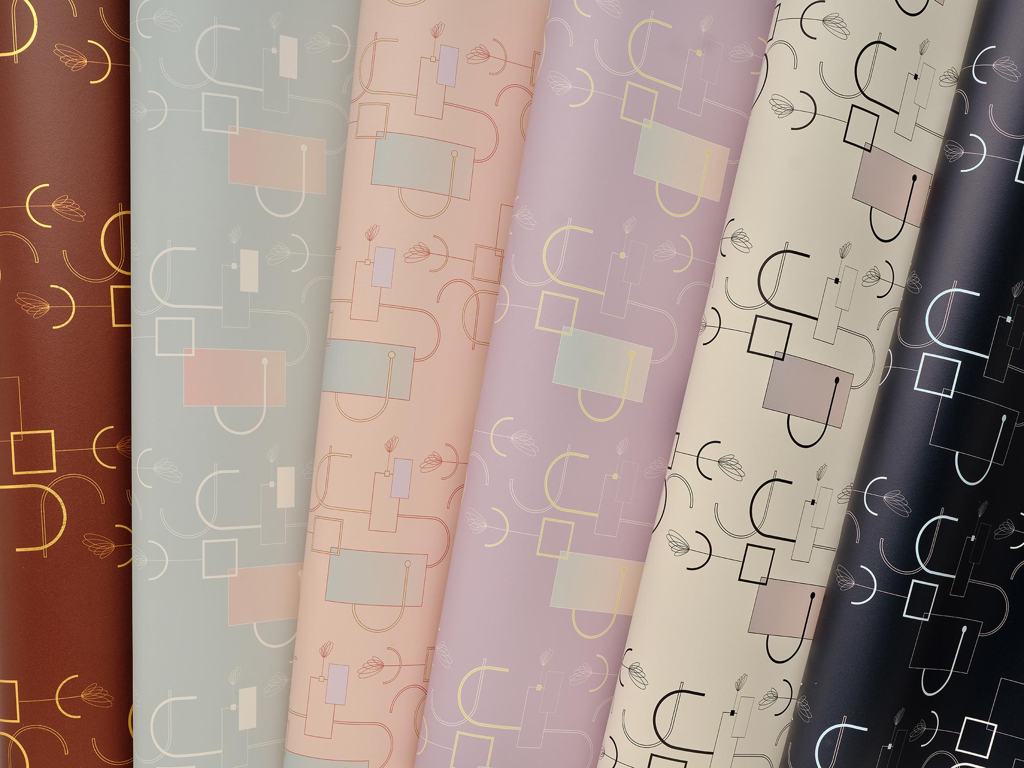 Hand-Crafted Connect Art Deco Inspired Ombre Wallpaper For Sale