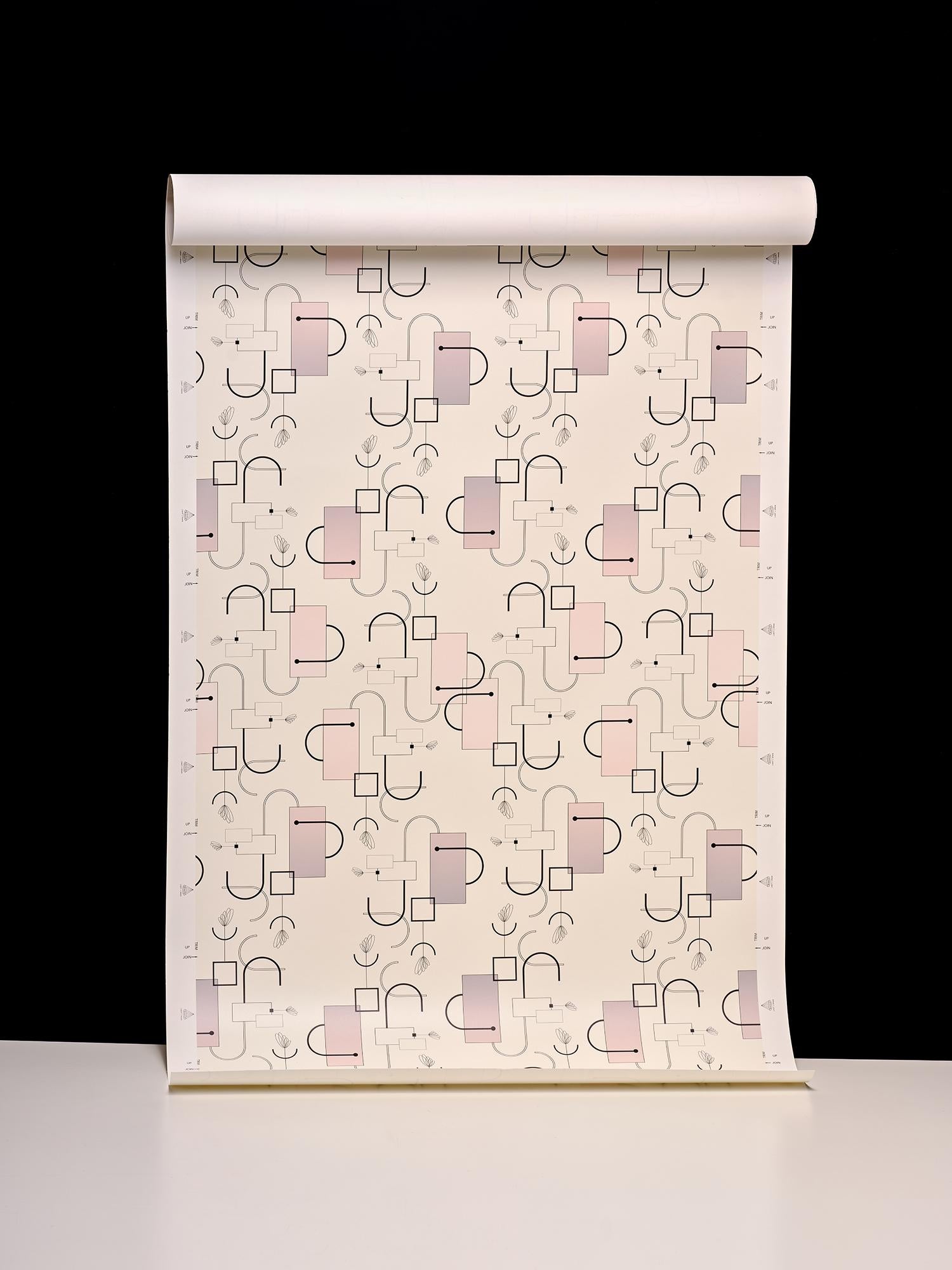 Connect Art Deco Inspired Ombre Wallpaper For Sale 1