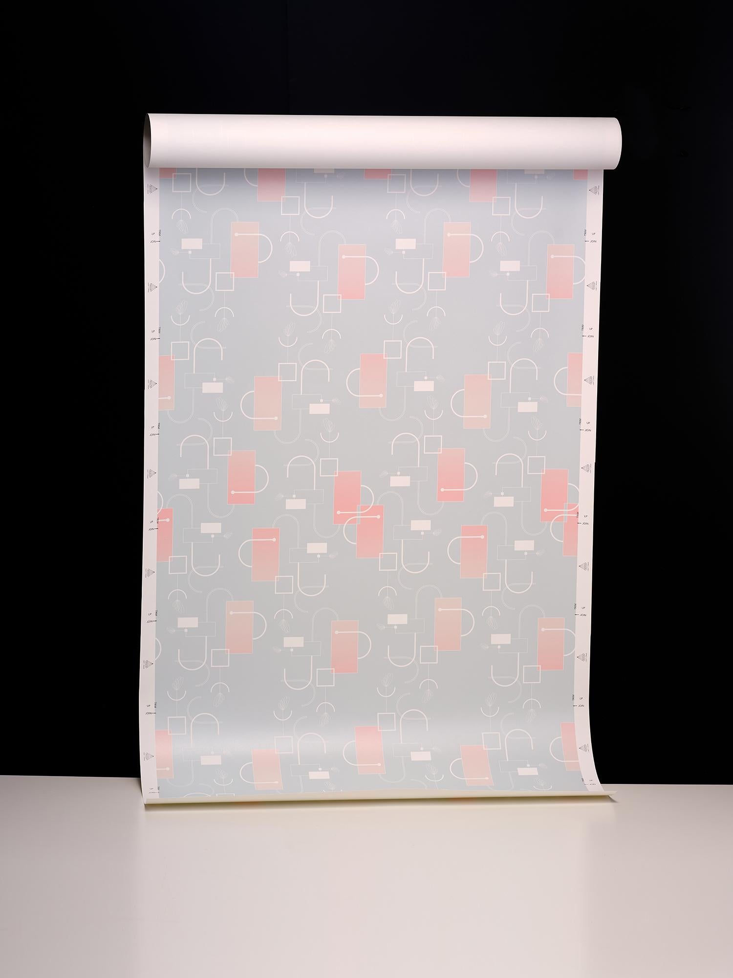 Connect Art Deco Inspired Ombre Wallpaper For Sale 2