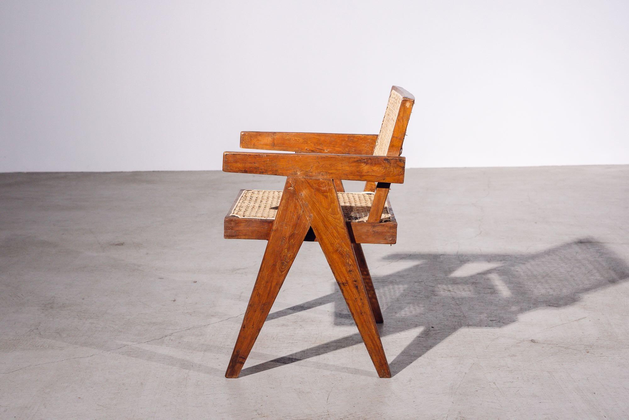 Mid-Century Modern Connect Back Chair by Pierre Jeanneret for Chandigarh, India, Circa 1955-56 For Sale