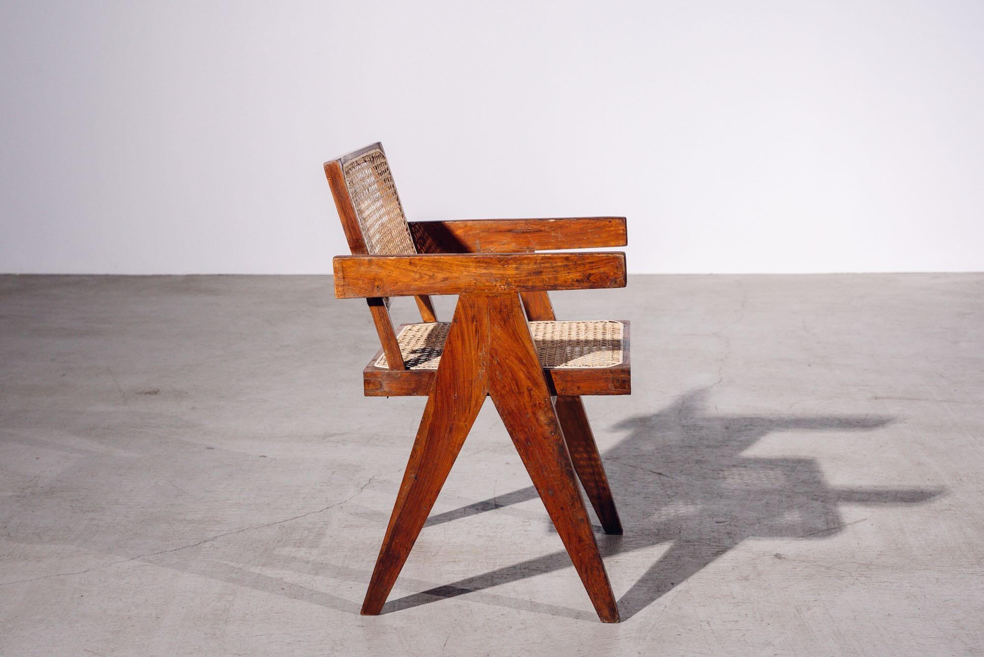 Indian Connect Back Chair by Pierre Jeanneret for Chandigarh, India, Circa 1955-56 For Sale