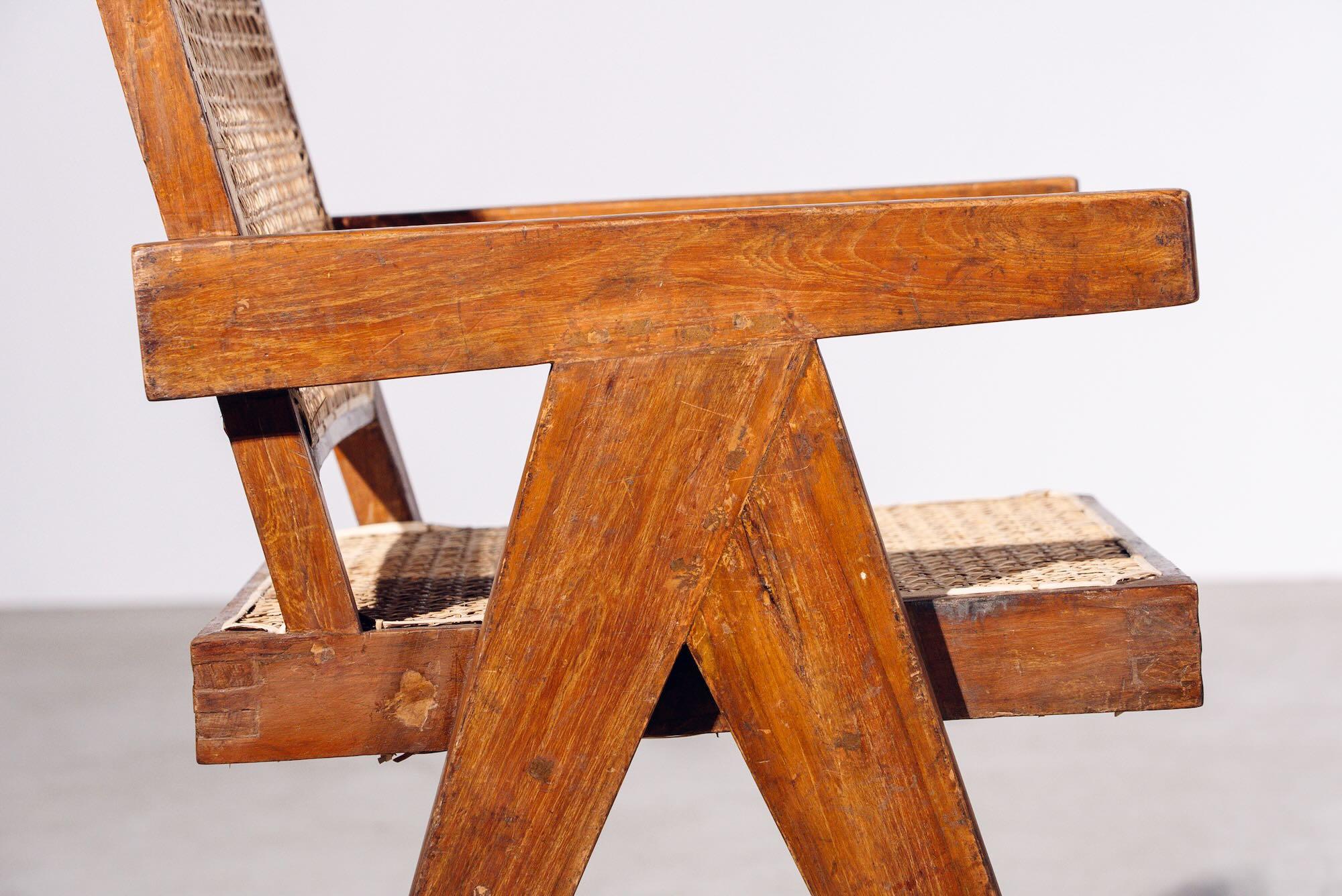 20th Century Connect Back Chair by Pierre Jeanneret for Chandigarh, India, Circa 1955-56 For Sale