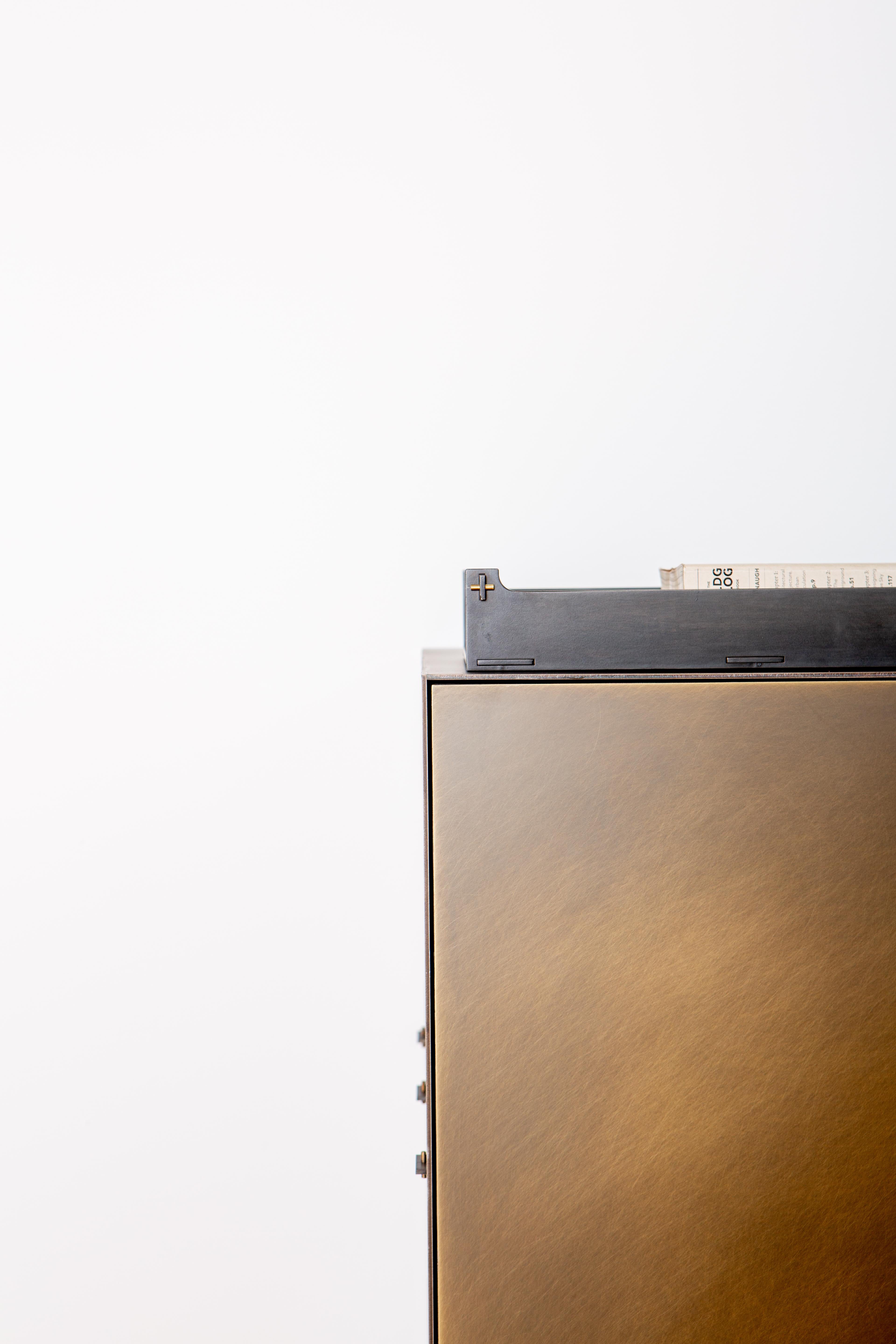 Connect Credenza Cabinet oder Sideboard Anpassbar in Stahl und Aged Brass (Messing) im Angebot