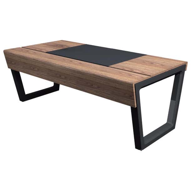 Design Executive and connected desk in solid wood with integrated ...