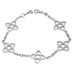 Connected Hearts Five Motif Bracelet in Platinum