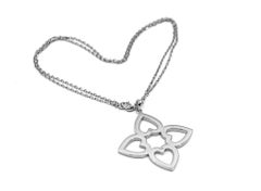 Connected Hearts Pendant Necklace in Platinum
