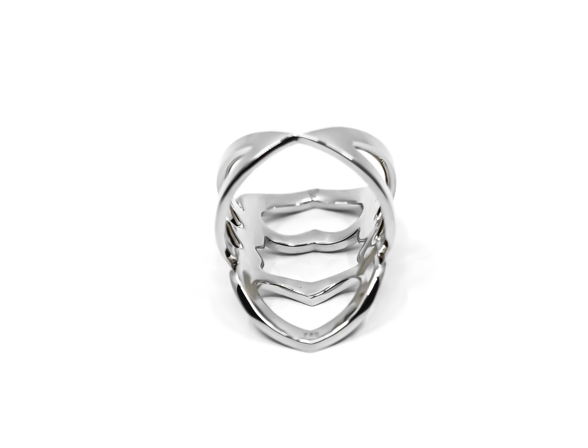 For Sale:  Connected Hearts Ring in 18kt White Gold by Mohamad Kamra 3